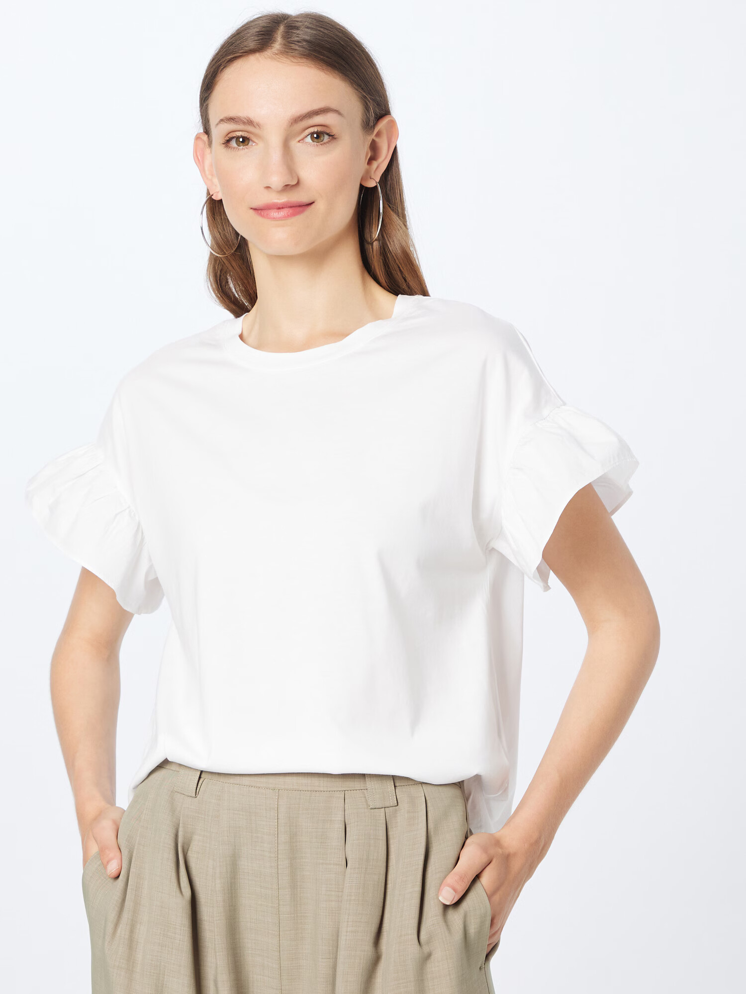 Banana Republic Tricou 'FLOUNCE' alb - Pled.ro