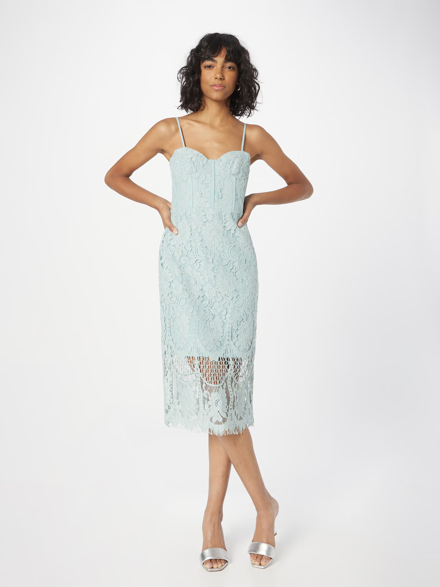 Bardot Rochie albastru pastel - Pled.ro