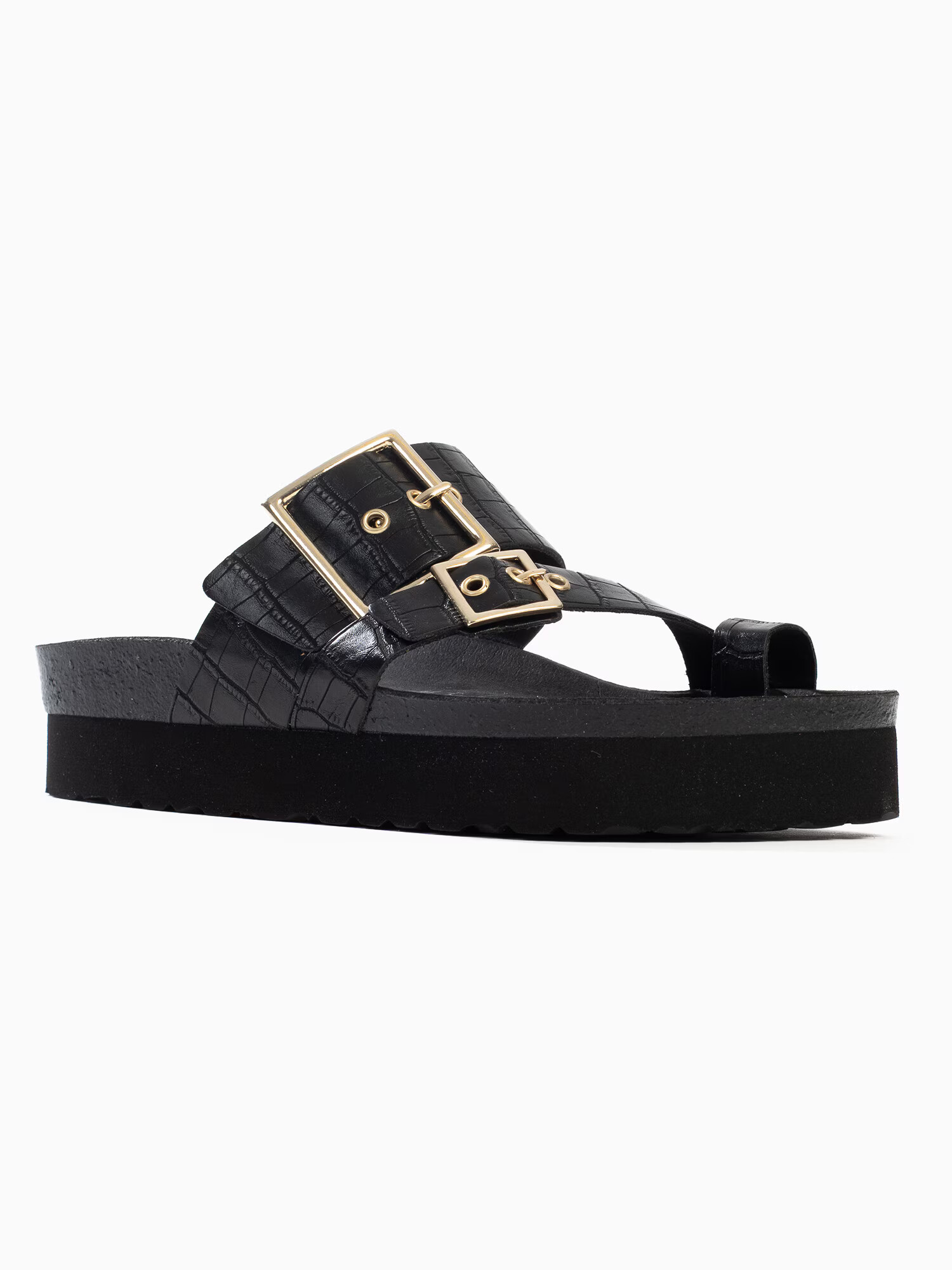 Bayton Flip-flops 'Lucrezia' auriu / negru - Pled.ro