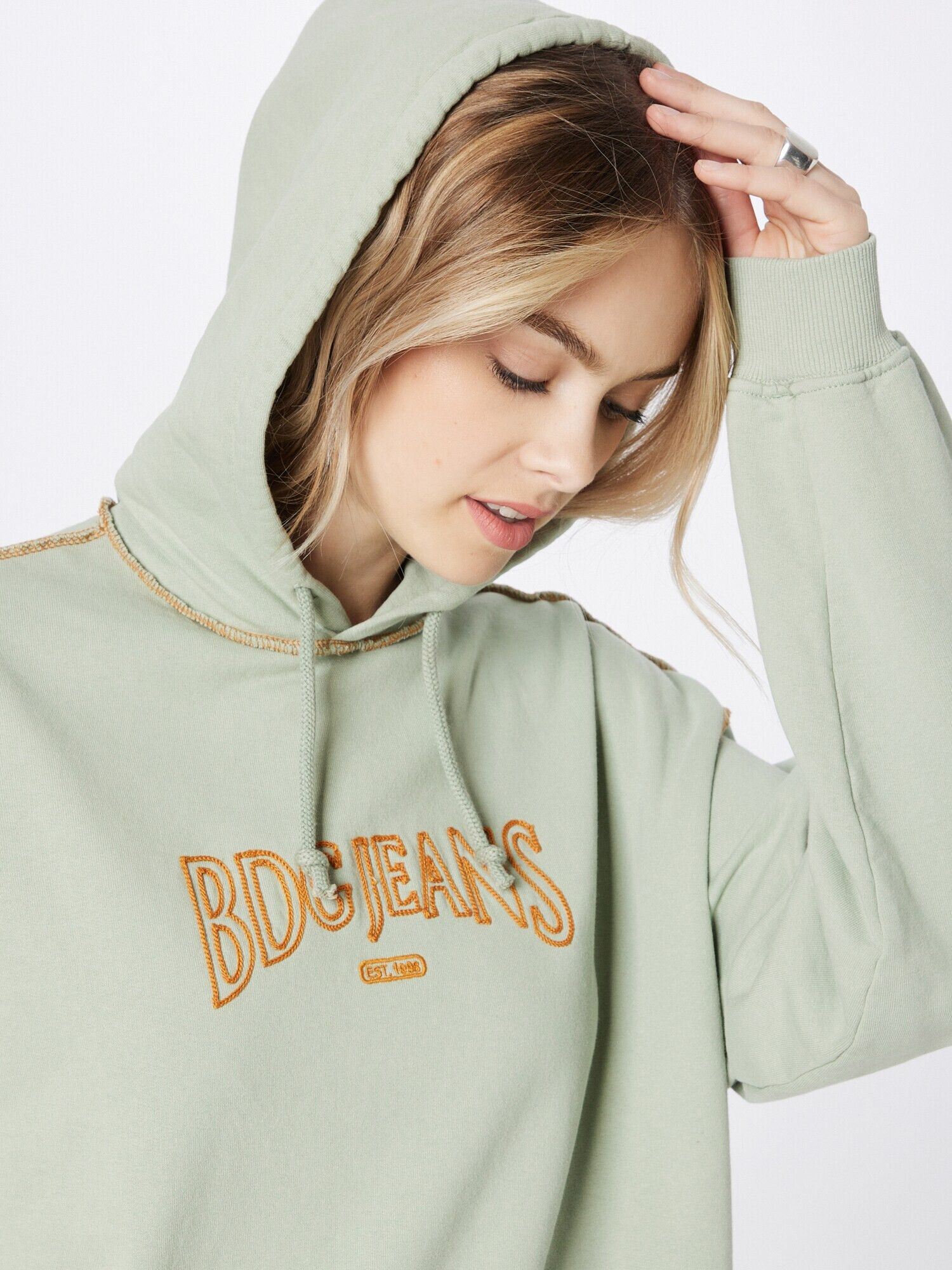 BDG Urban Outfitters Bluză de molton verde pastel / portocaliu - Pled.ro