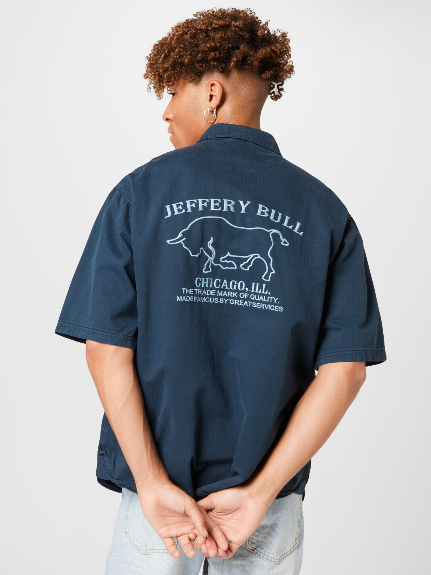 BDG Urban Outfitters Cămașă 'JEFFERY BULL' bleumarin / albastru deschis - Pled.ro