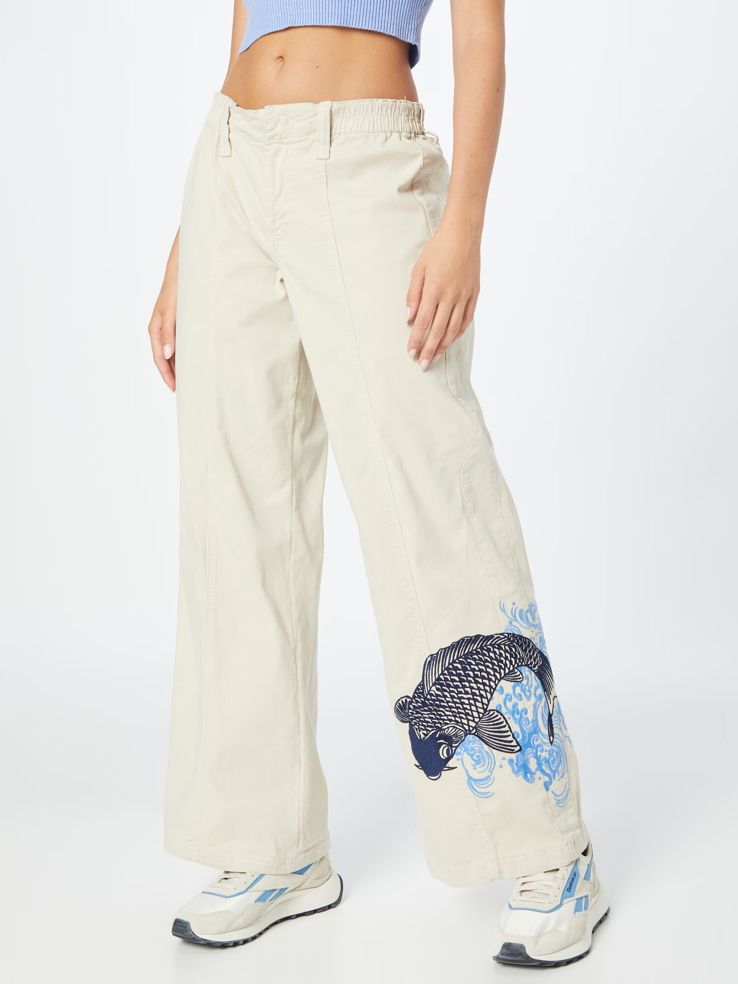 BDG Urban Outfitters Pantaloni crem / bleumarin / albastru deschis - Pled.ro