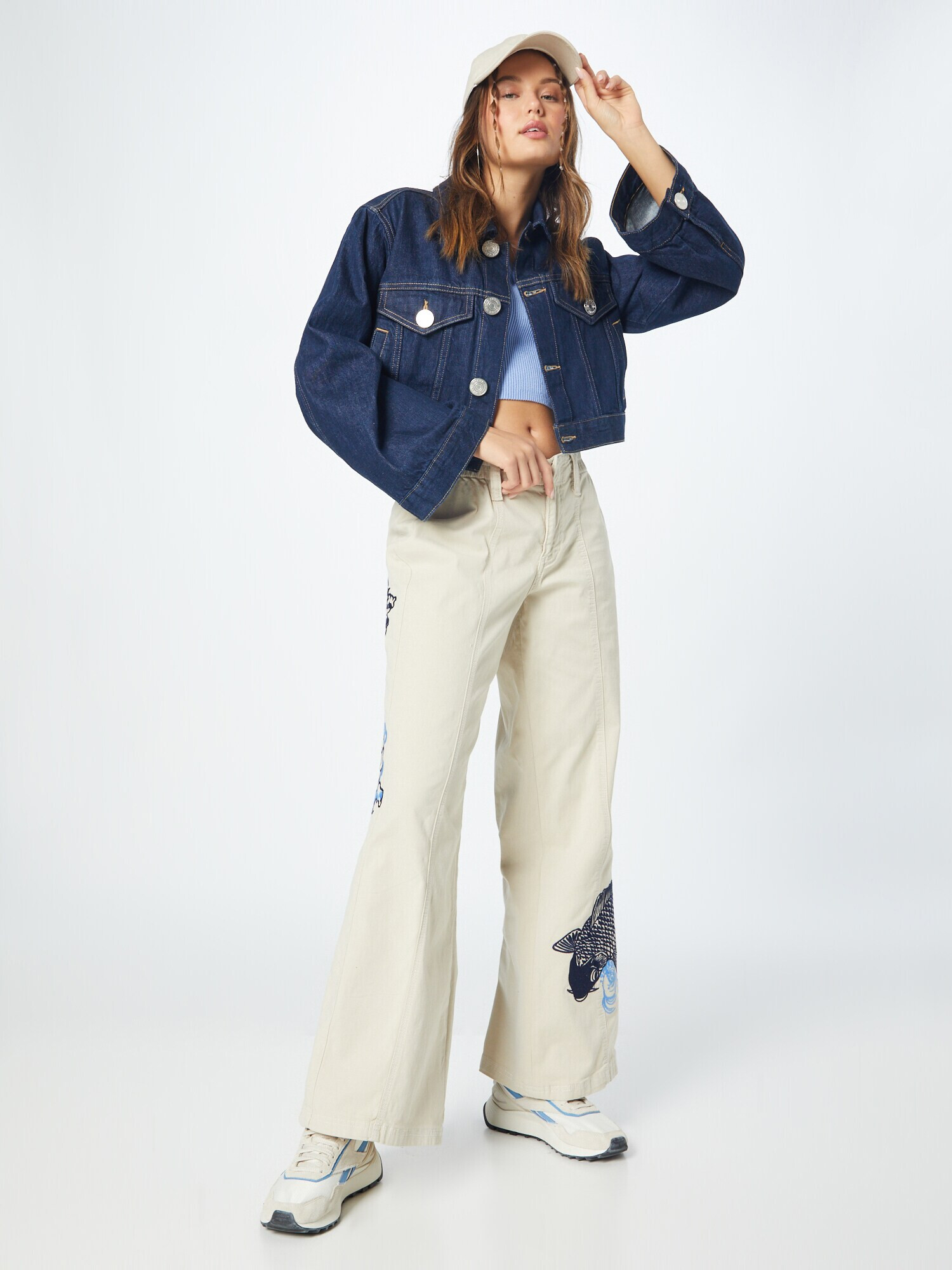 BDG Urban Outfitters Pantaloni crem / bleumarin / albastru deschis - Pled.ro