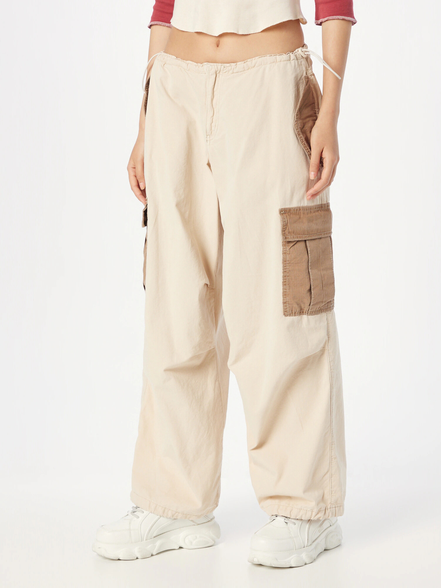 BDG Urban Outfitters Pantaloni cu buzunare crem / maro caramel - Pled.ro