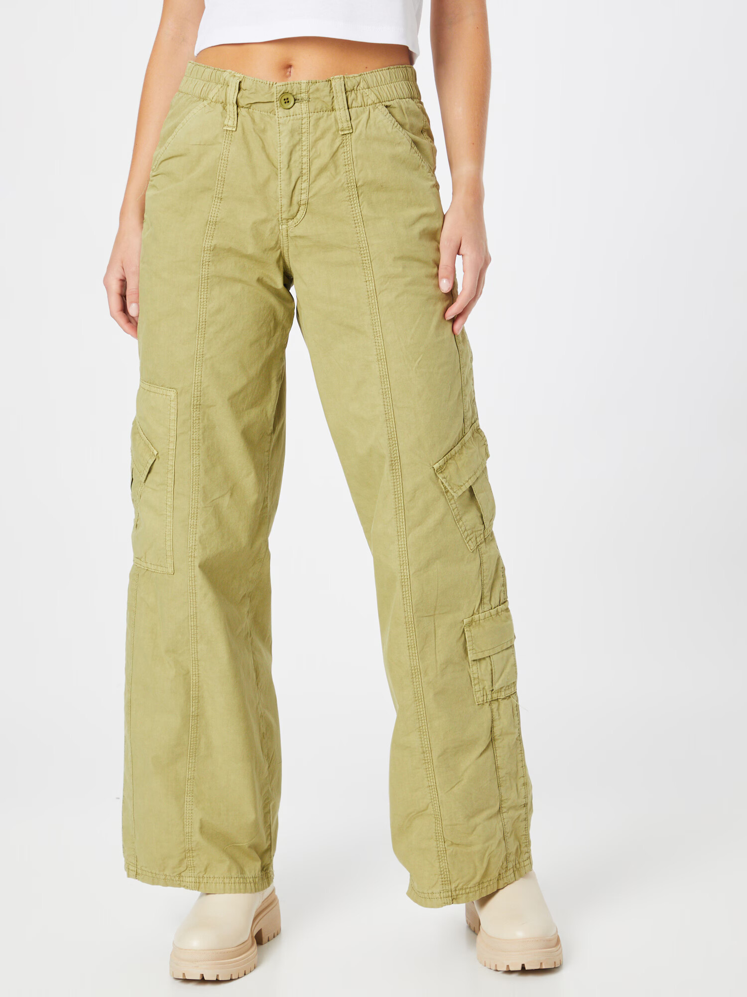 BDG Urban Outfitters Pantaloni cu buzunare verde stuf - Pled.ro