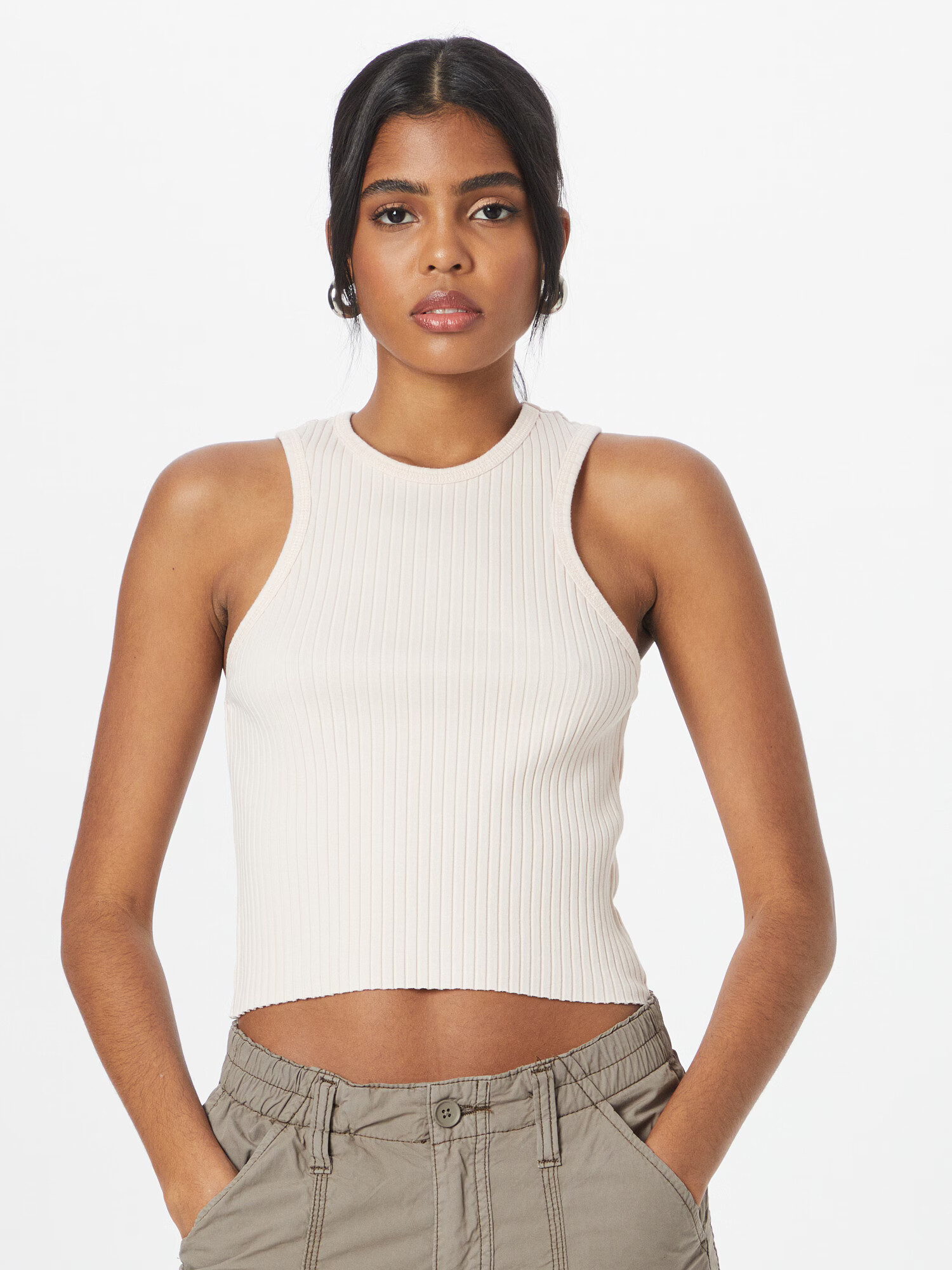 BDG Urban Outfitters Top alb murdar - Pled.ro