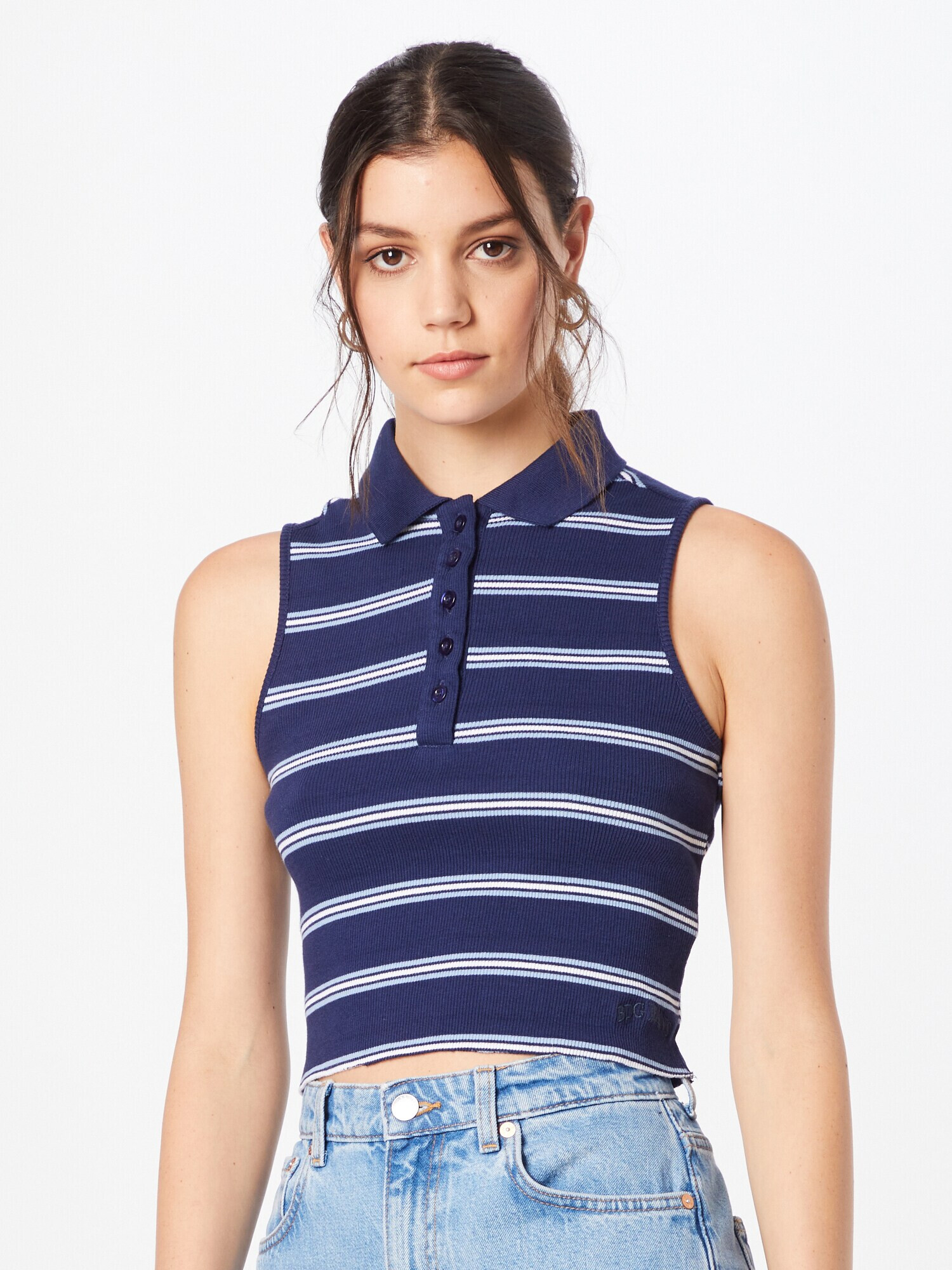 BDG Urban Outfitters Top albastru / albastru deschis / alb - Pled.ro