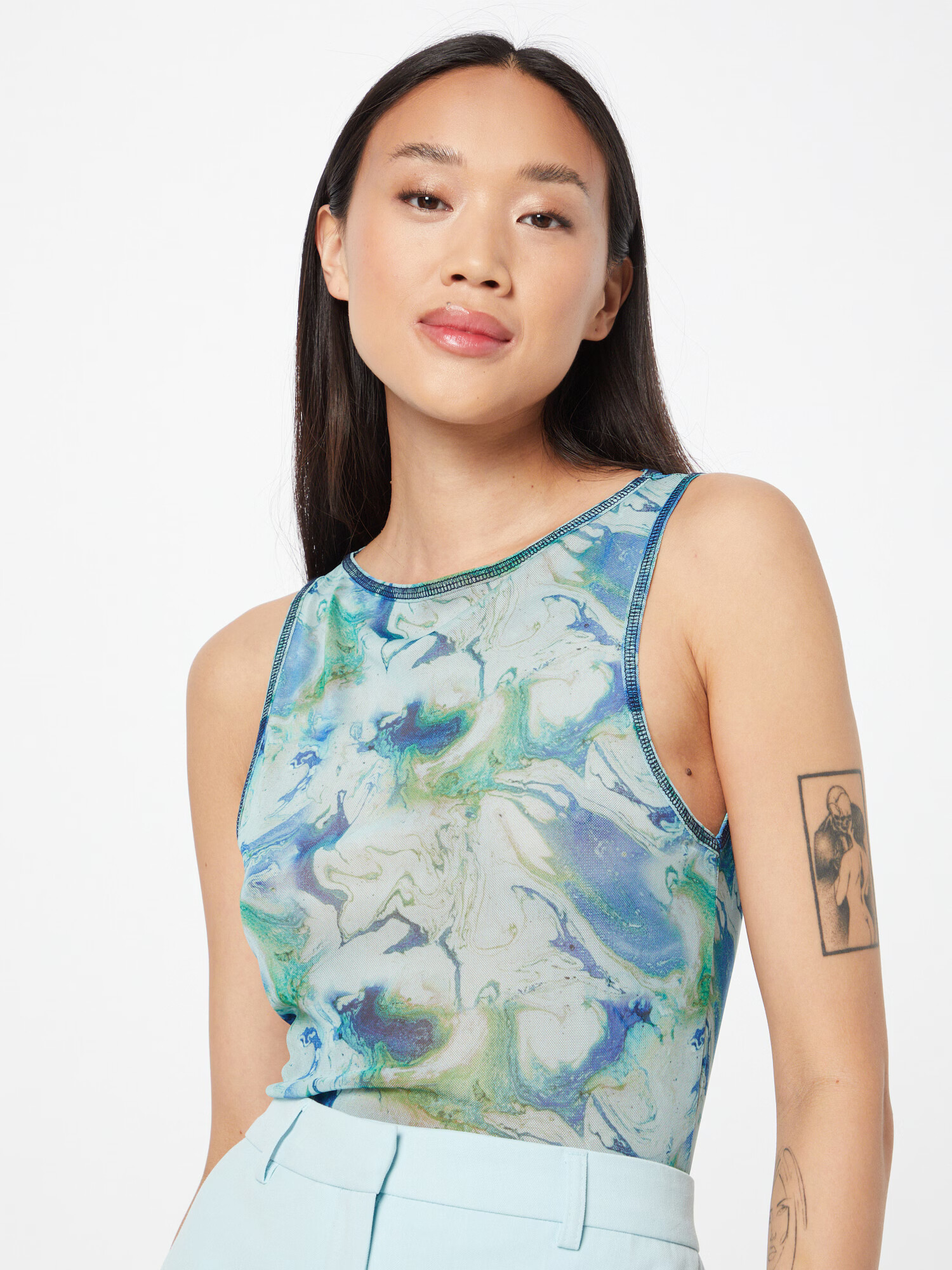 BDG Urban Outfitters Top albastru marin / albastru deschis / verde - Pled.ro