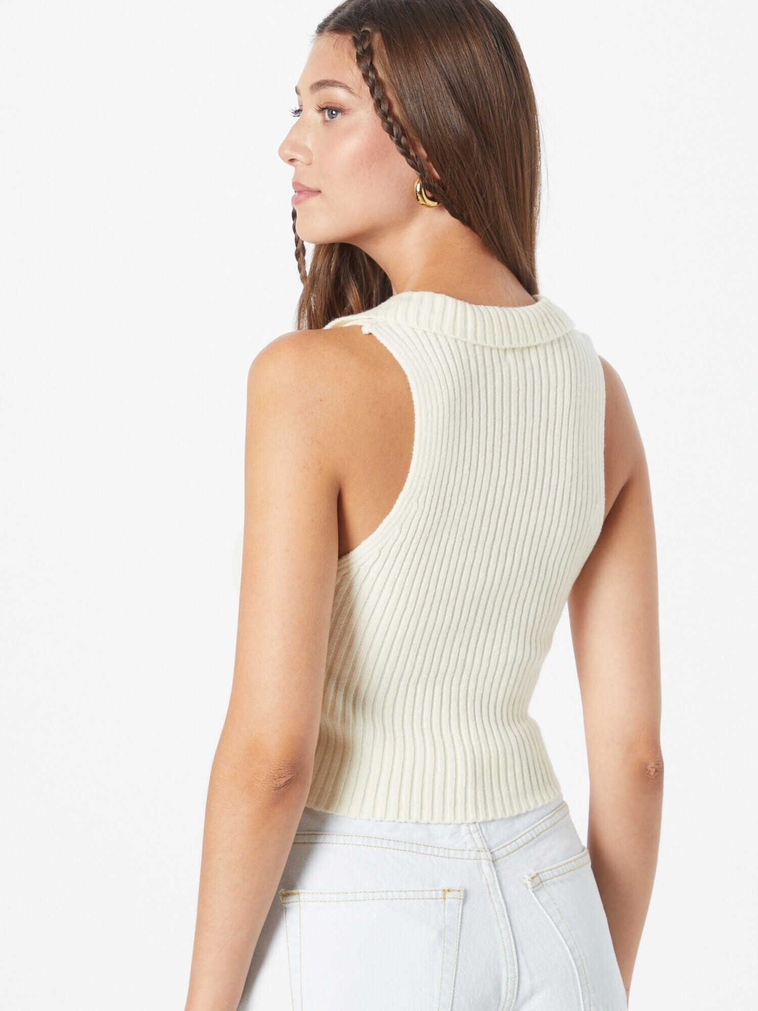 BDG Urban Outfitters Top brodat crem - Pled.ro