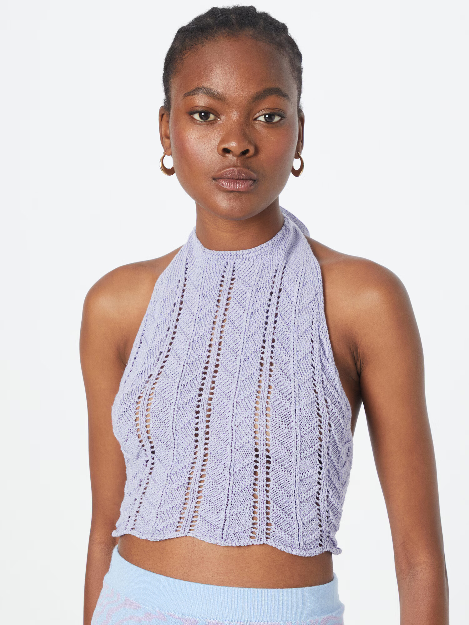 BDG Urban Outfitters Top brodat mov lavandă - Pled.ro