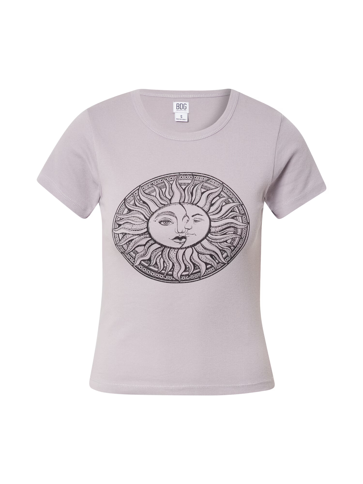 BDG Urban Outfitters Tricou 'Celestial Sun' gri piatră / negru - Pled.ro