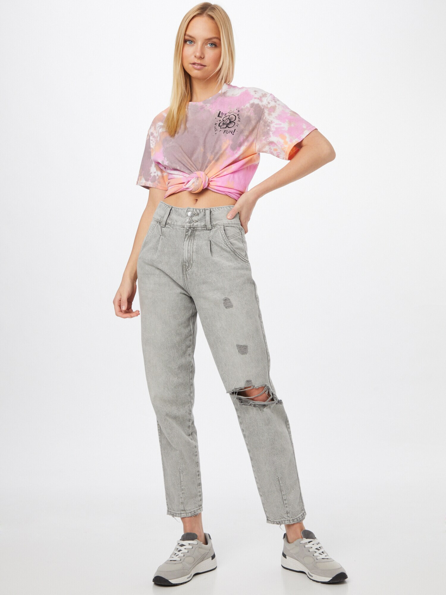 BDG Urban Outfitters Tricou 'MAKE IT FUN' lila / portocaliu / roz / negru - Pled.ro