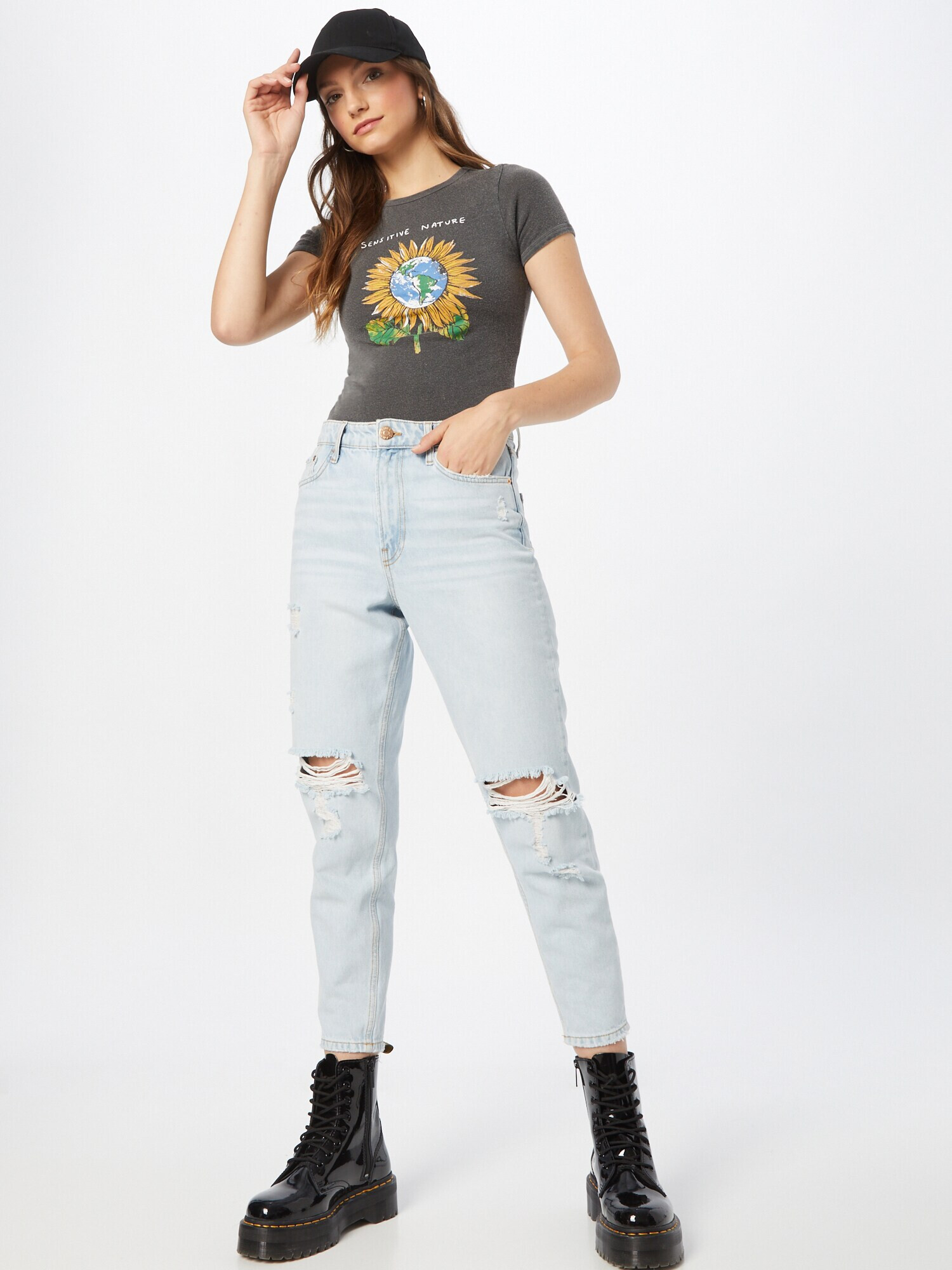 BDG Urban Outfitters Tricou 'SENSITIVE NATURE BABY' gri închis / mai multe culori - Pled.ro