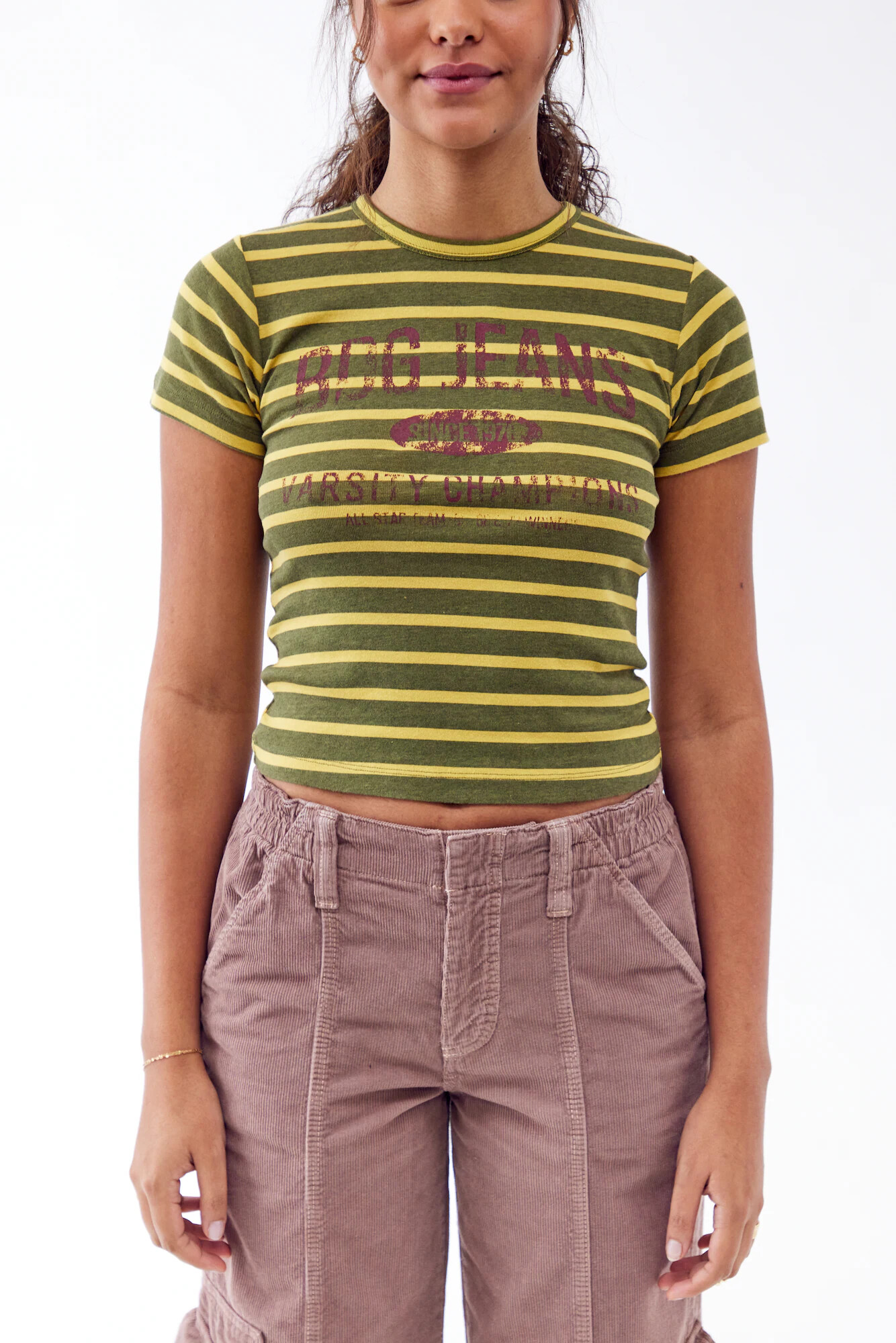 BDG Urban Outfitters Tricou verde / lila / alb - Pled.ro