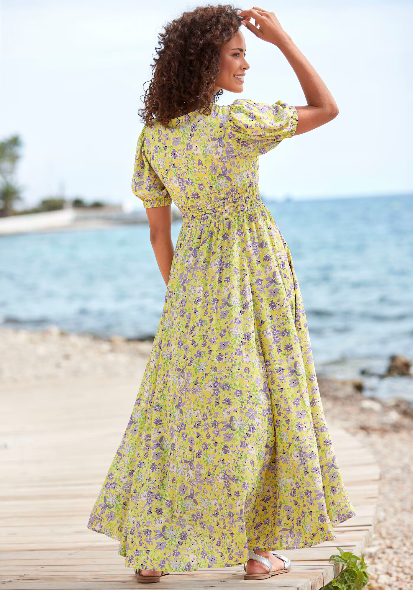 BEACH TIME Rochie galben / verde / lila - Pled.ro