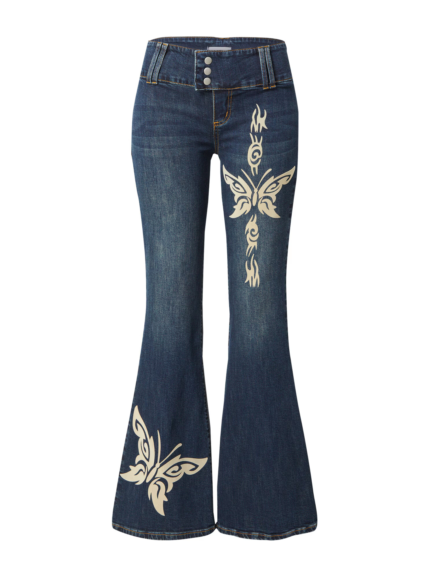 Bella x ABOUT YOU Jeans 'Henrike' crem / albastru denim - Pled.ro