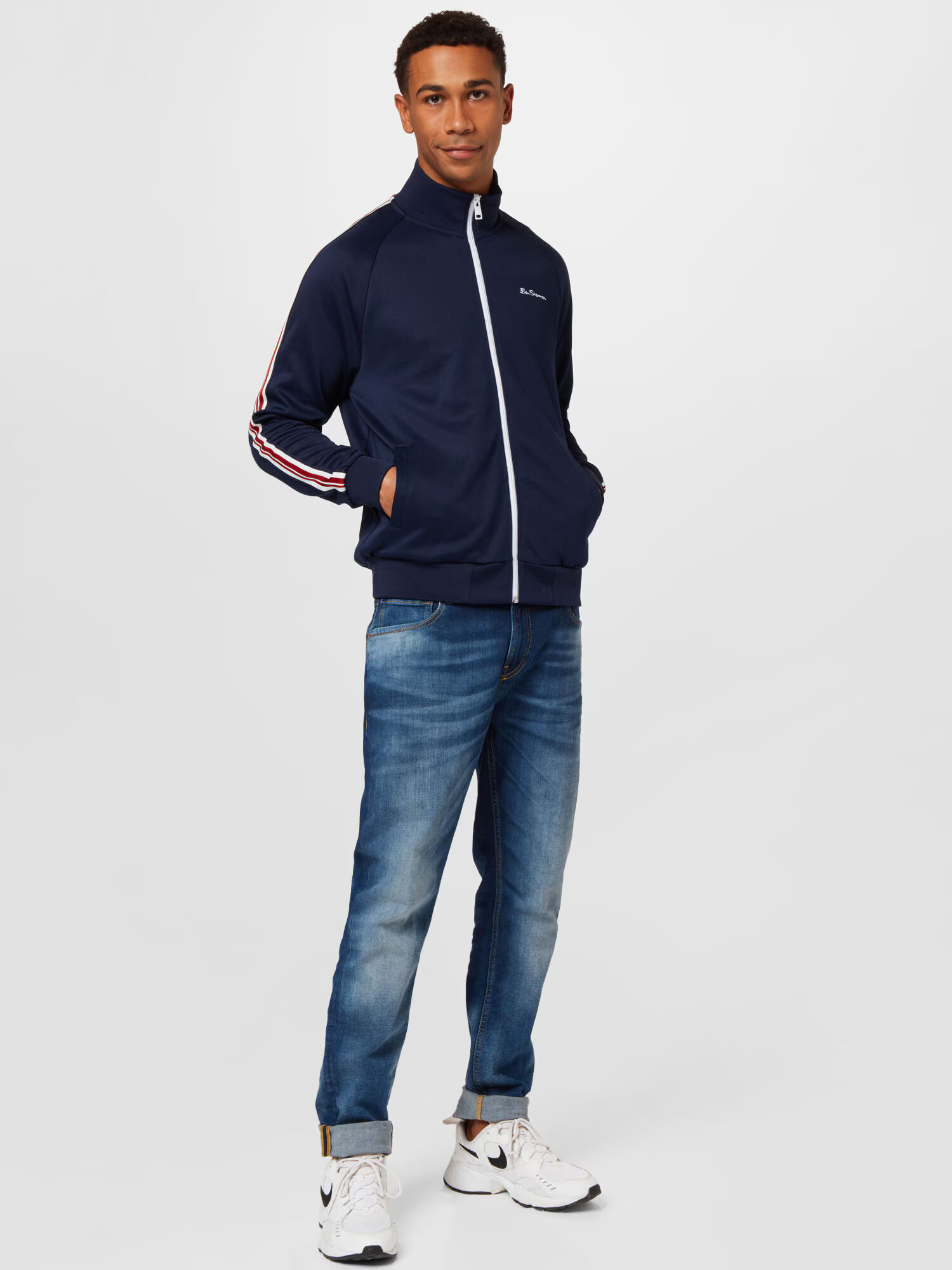 Ben Sherman Hanorac bleumarin / alb - Pled.ro