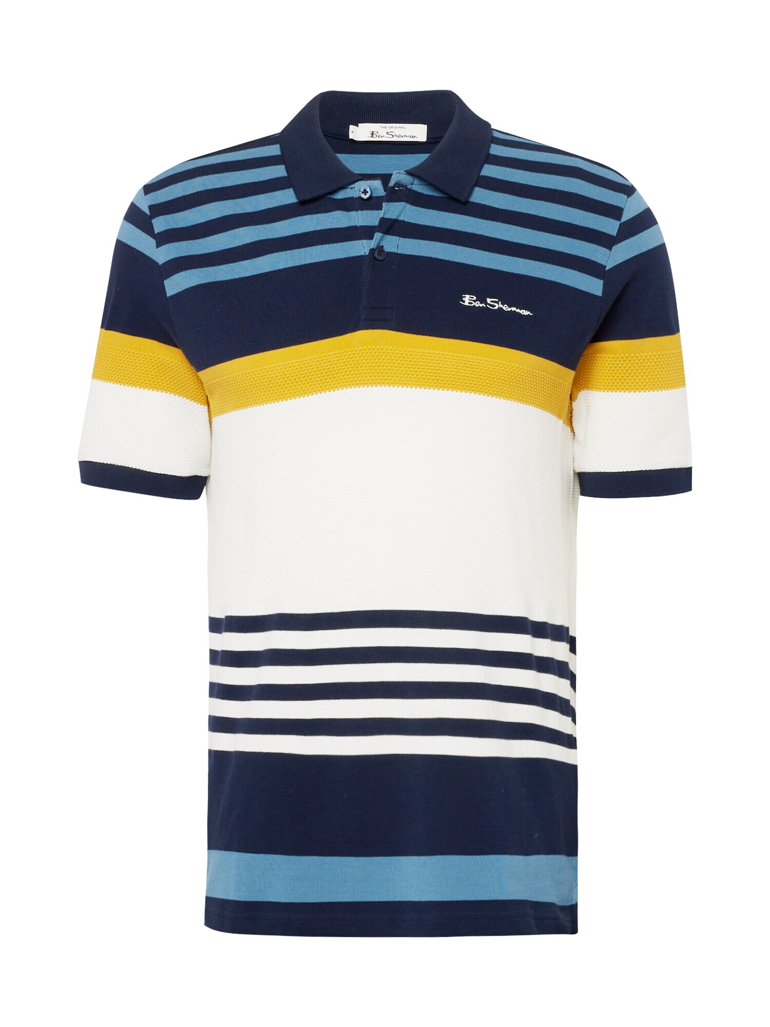 Ben Sherman Tricou bleumarin / albastru fumuriu / galben curry / alb - Pled.ro