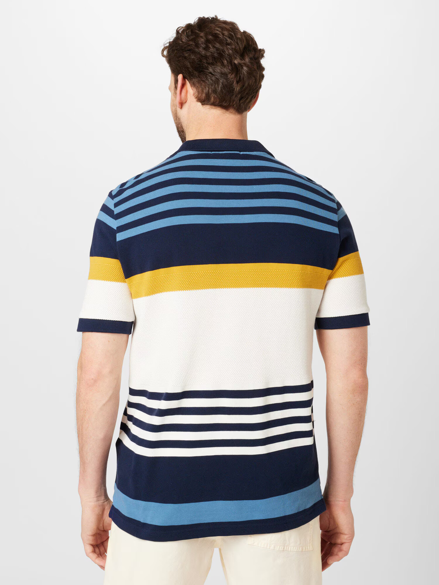 Ben Sherman Tricou bleumarin / albastru fumuriu / galben curry / alb - Pled.ro