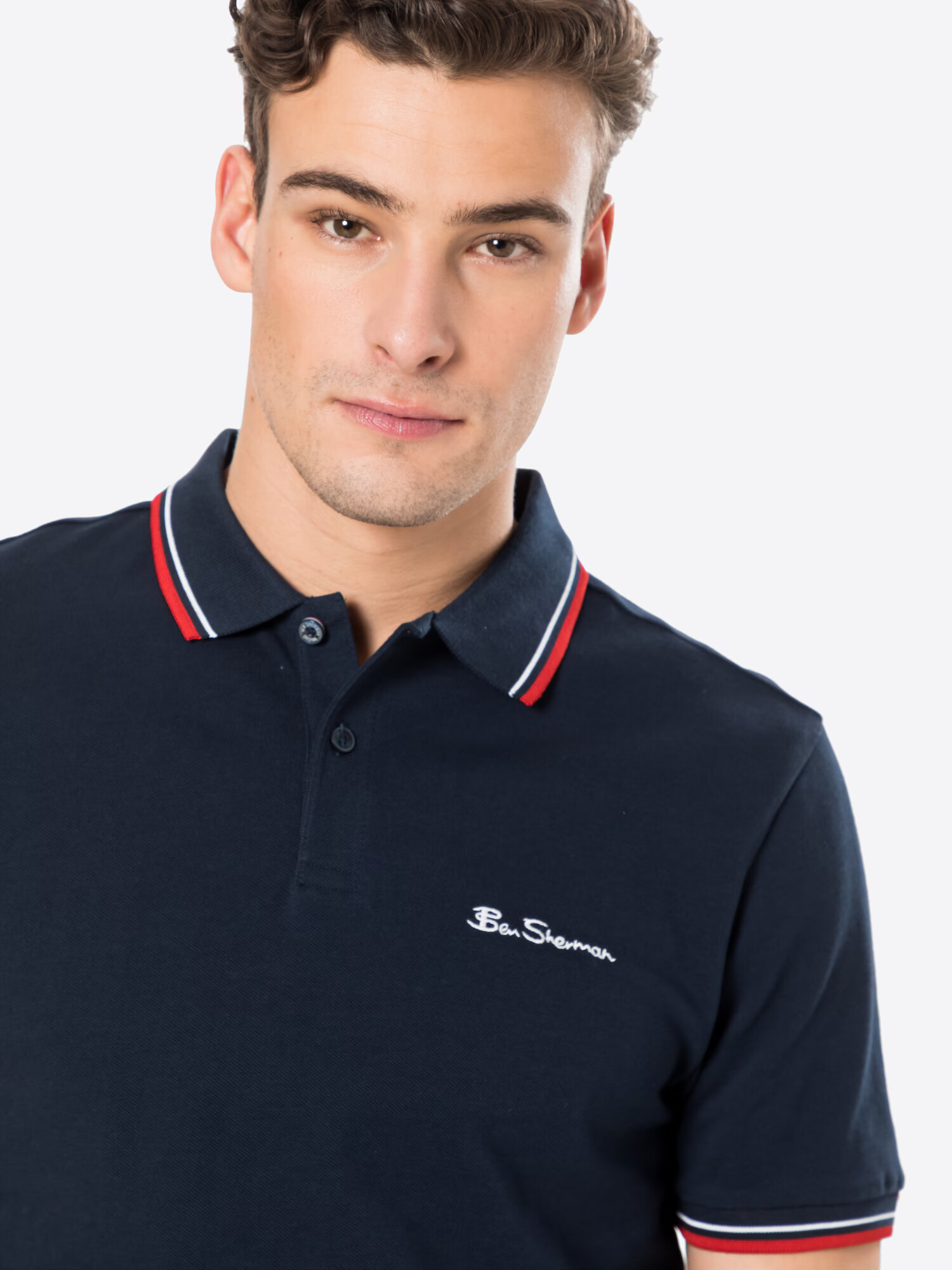 Ben Sherman Tricou bleumarin / roșu / alb - Pled.ro