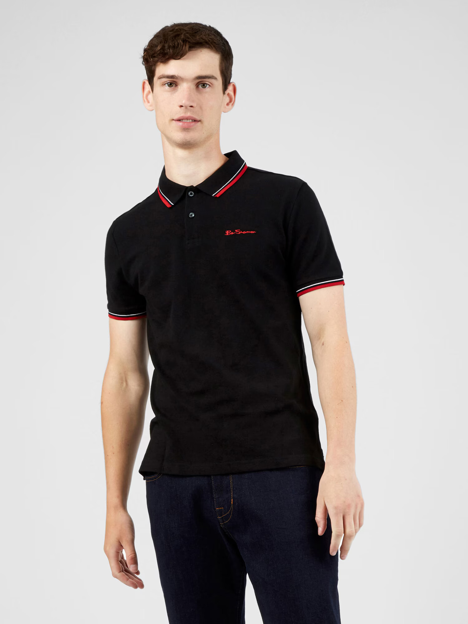 Ben Sherman Tricou roșu deschis / negru / alb - Pled.ro