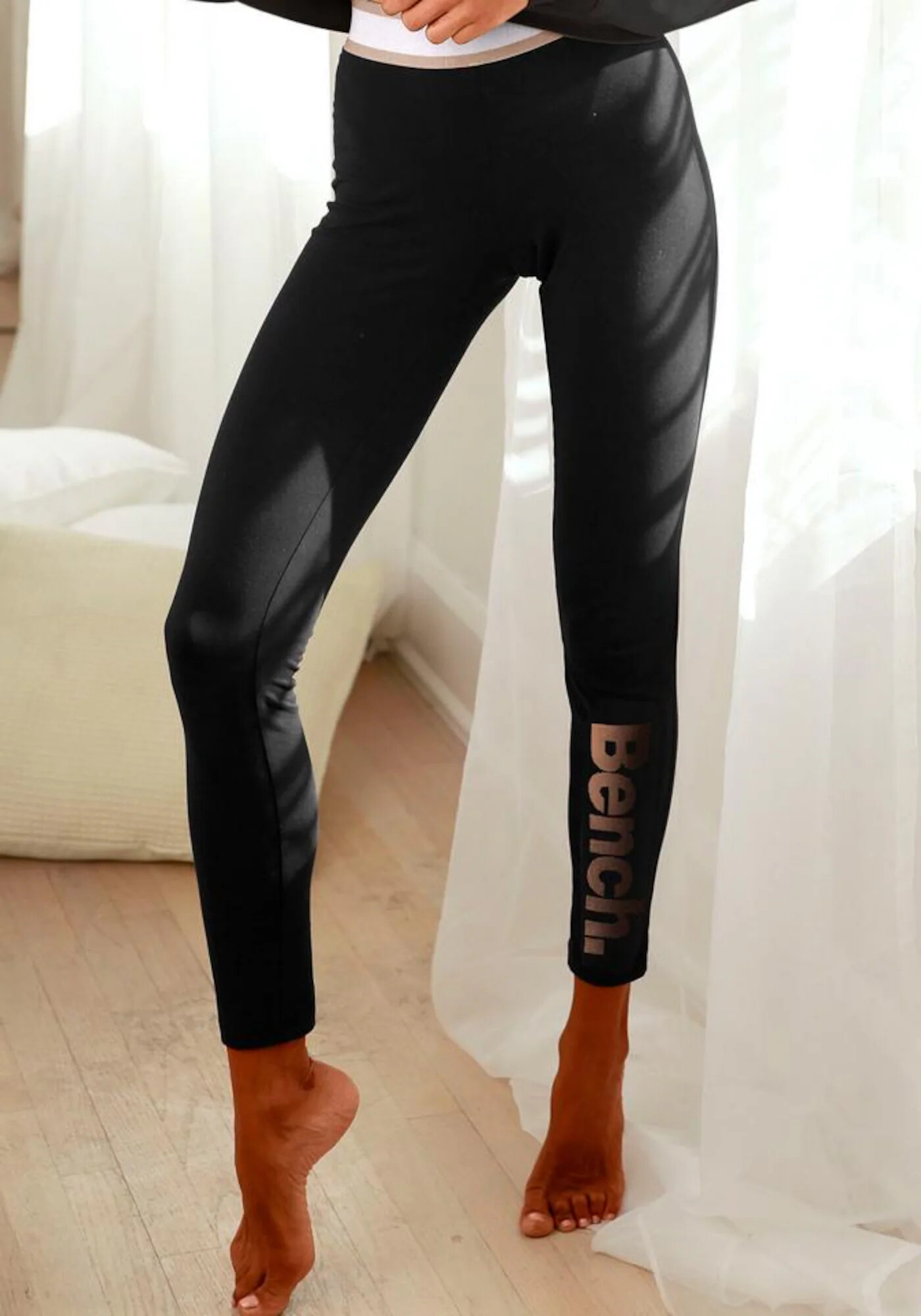 BENCH Leggings roz pudră / negru / alb - Pled.ro