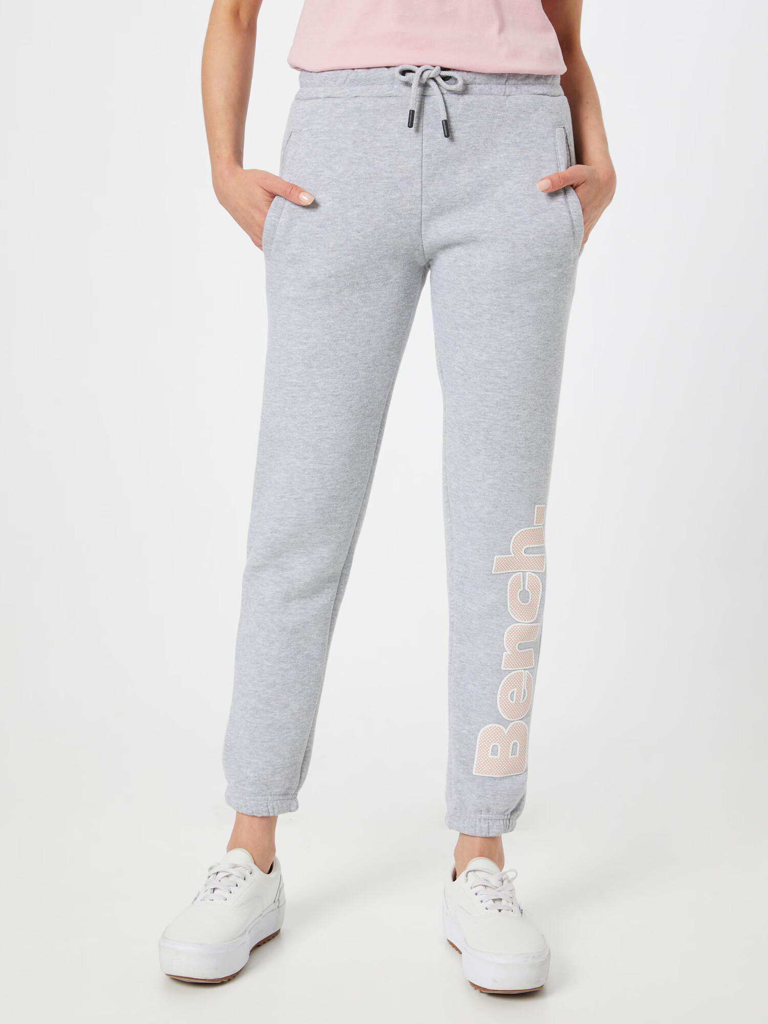 BENCH Pantaloni 'COREY' gri amestecat / roz / alb - Pled.ro