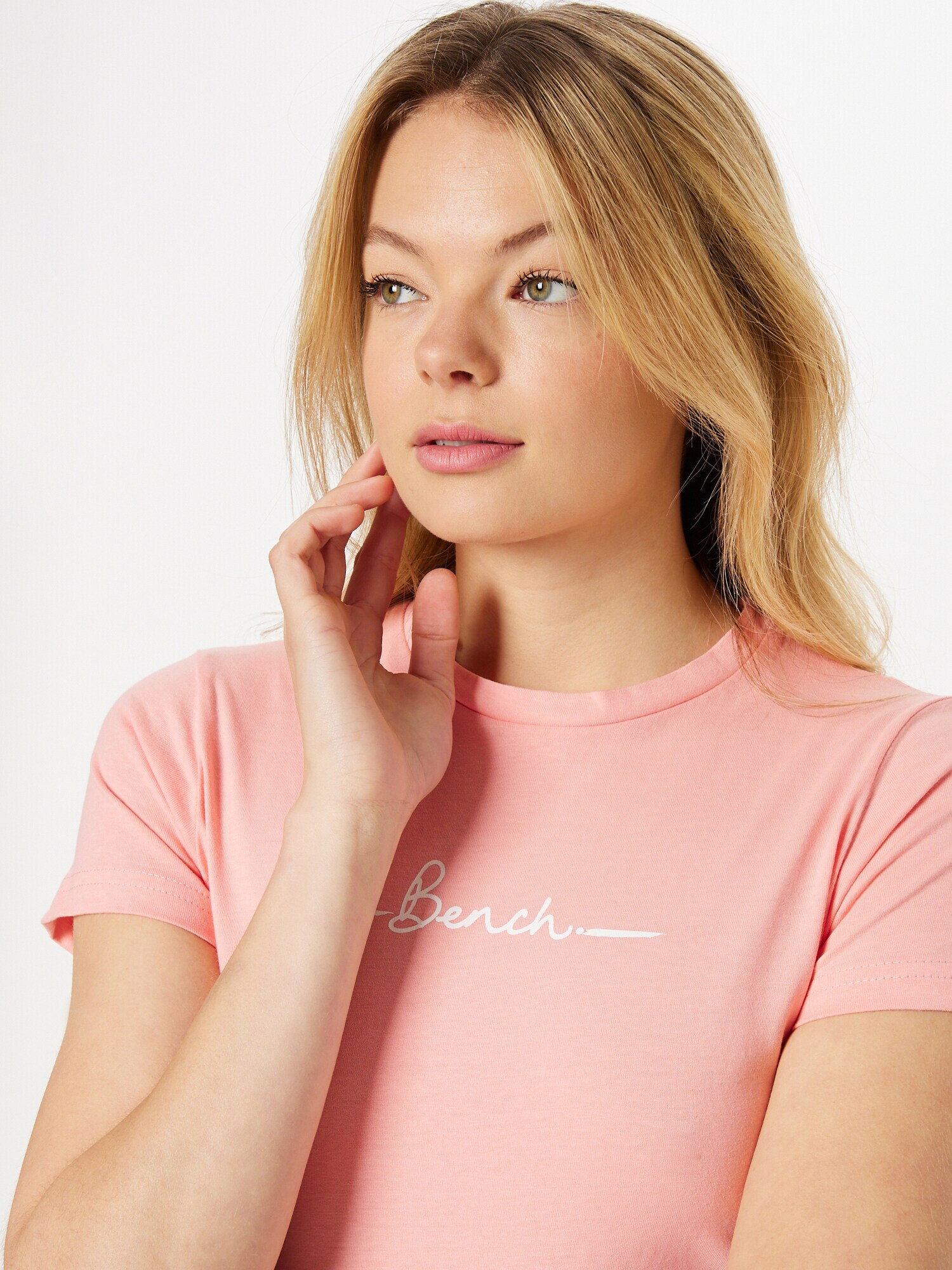 BENCH Tricou 'Abelia' rosé / alb - Pled.ro