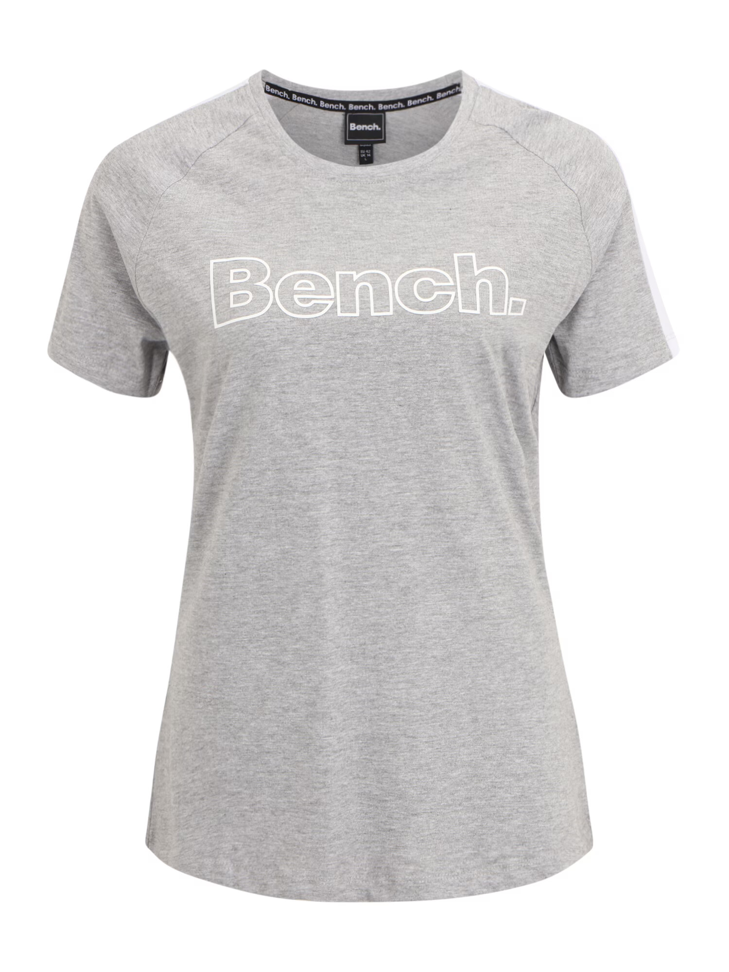 BENCH Tricou 'ALISE' gri amestecat / alb - Pled.ro