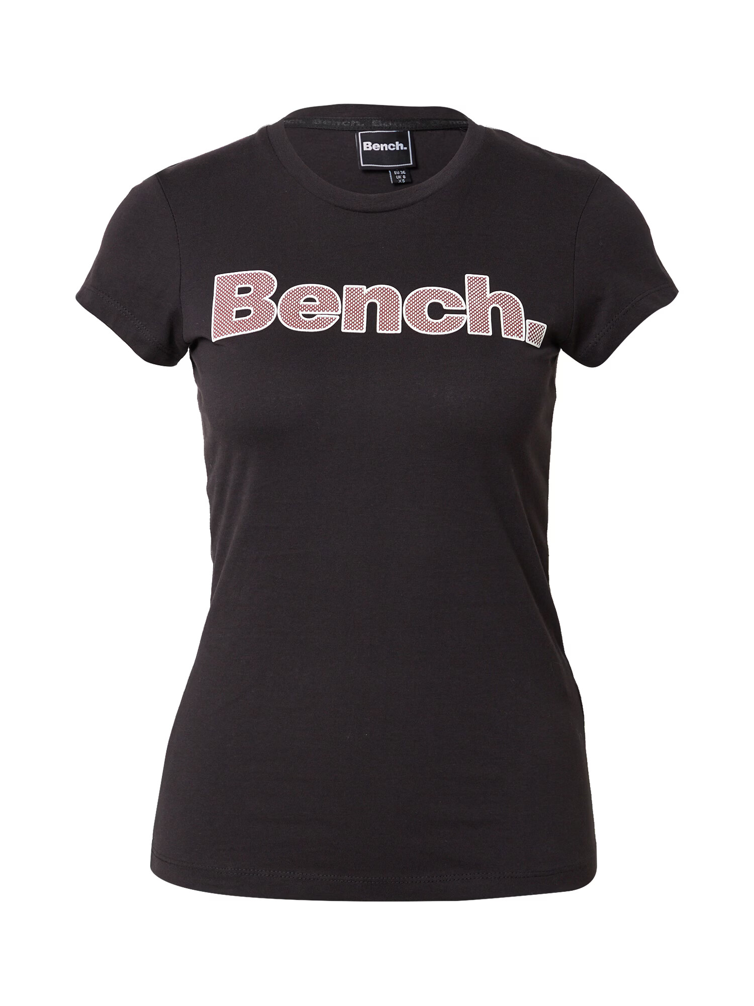 BENCH Tricou 'LEORA' roșu merlot / negru / alb - Pled.ro