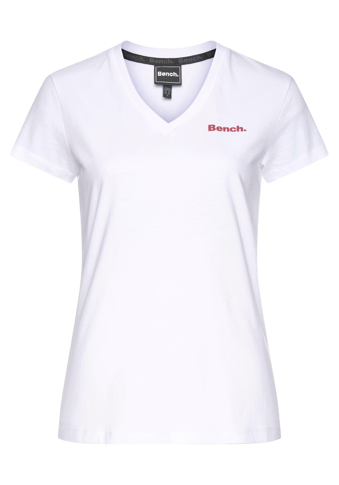 BENCH Tricou 'Rachel' roz / alb - Pled.ro