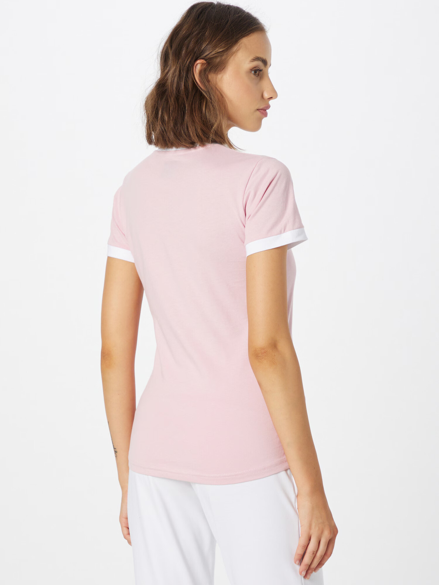 BENCH Tricou roz deschis / alb - Pled.ro