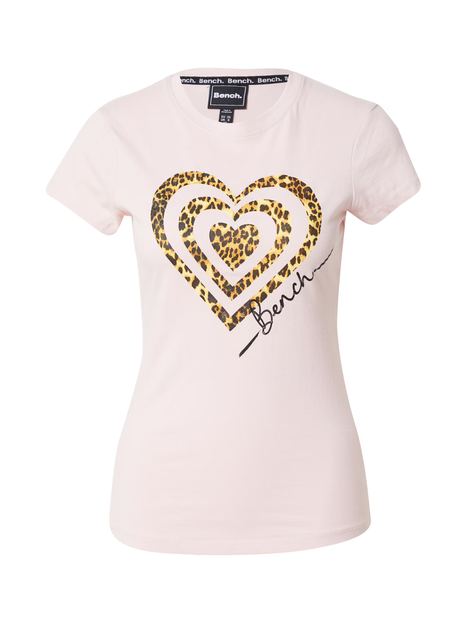 BENCH Tricou 'WILDHEART' maro coniac / galben deschis / roz pastel / negru - Pled.ro