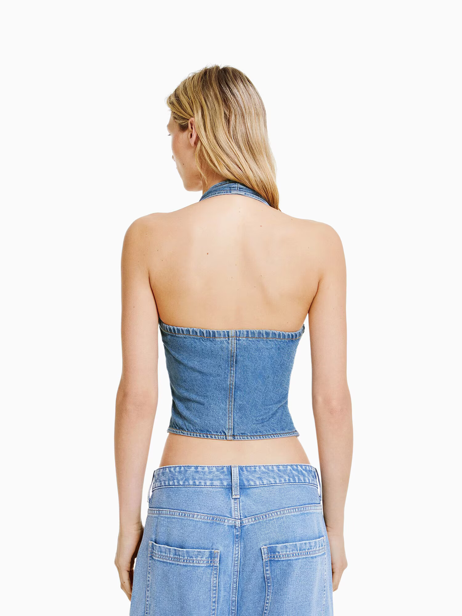 Bershka Bluză albastru denim - Pled.ro