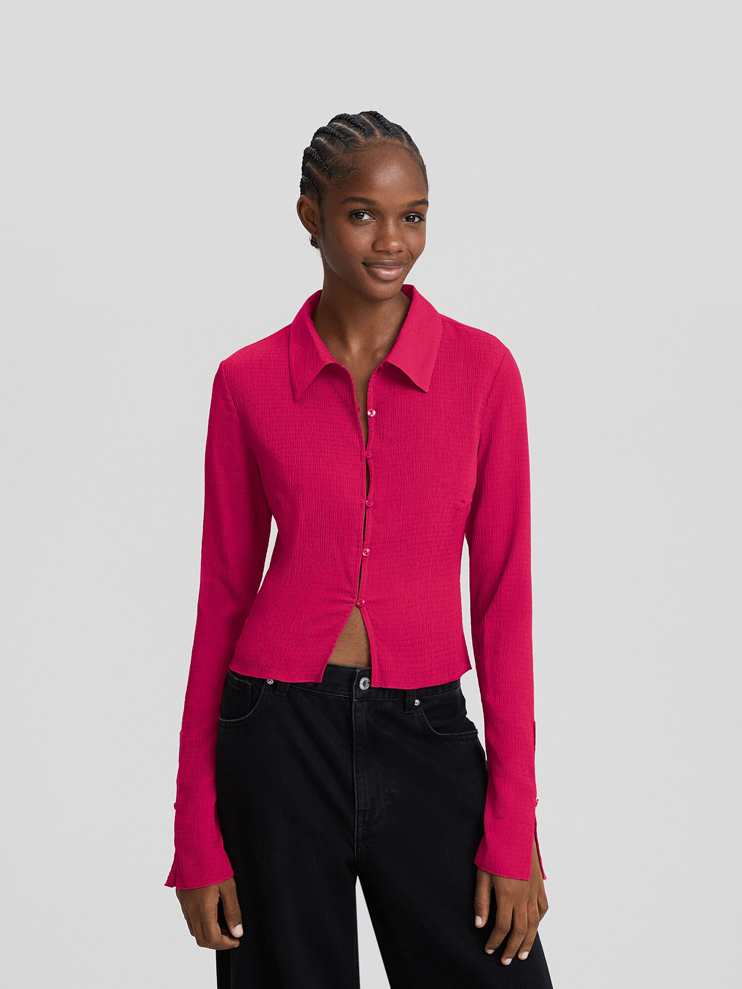 Bershka Bluză fucsia - Pled.ro