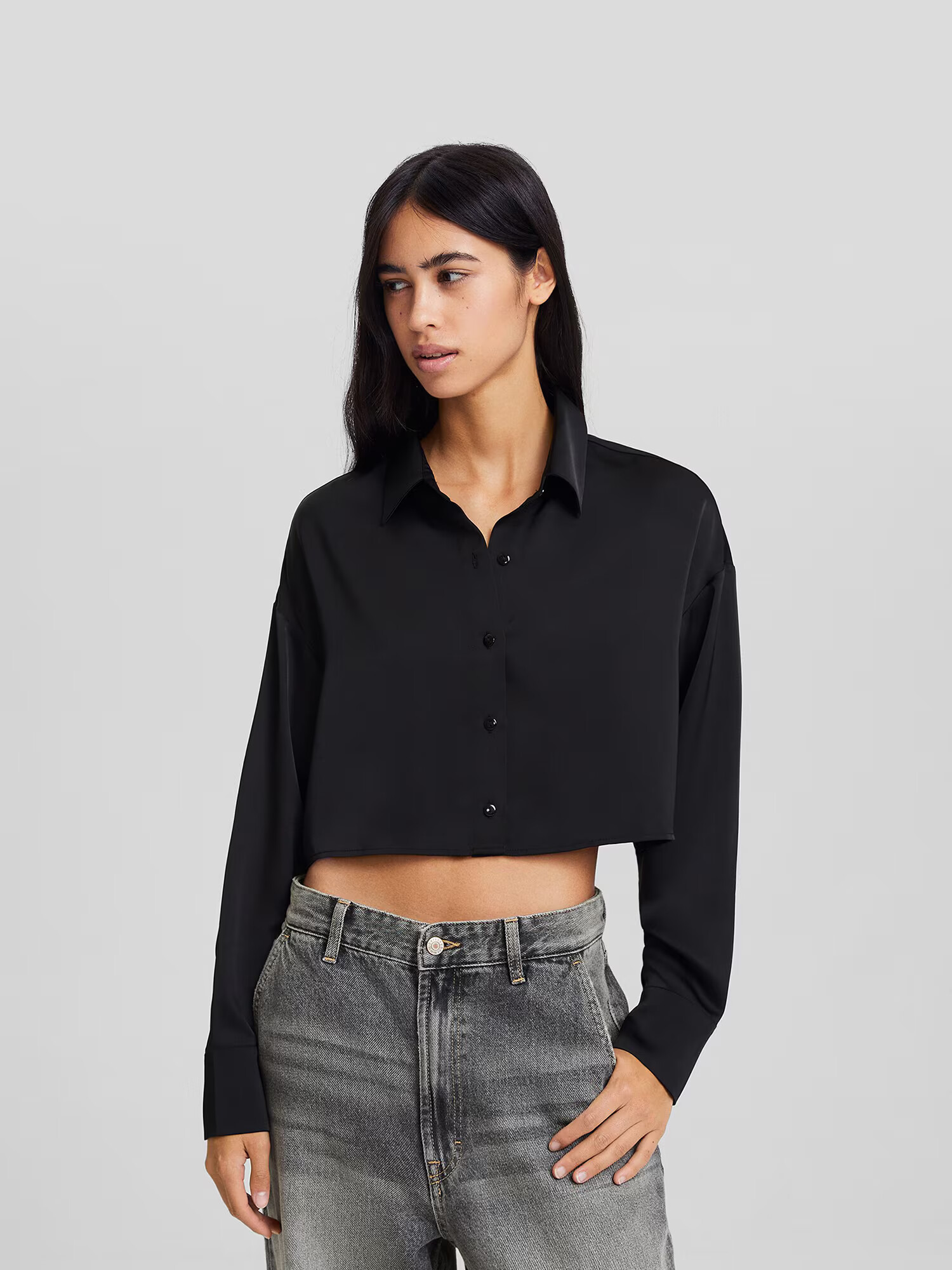 Bershka Bluză negru - Pled.ro