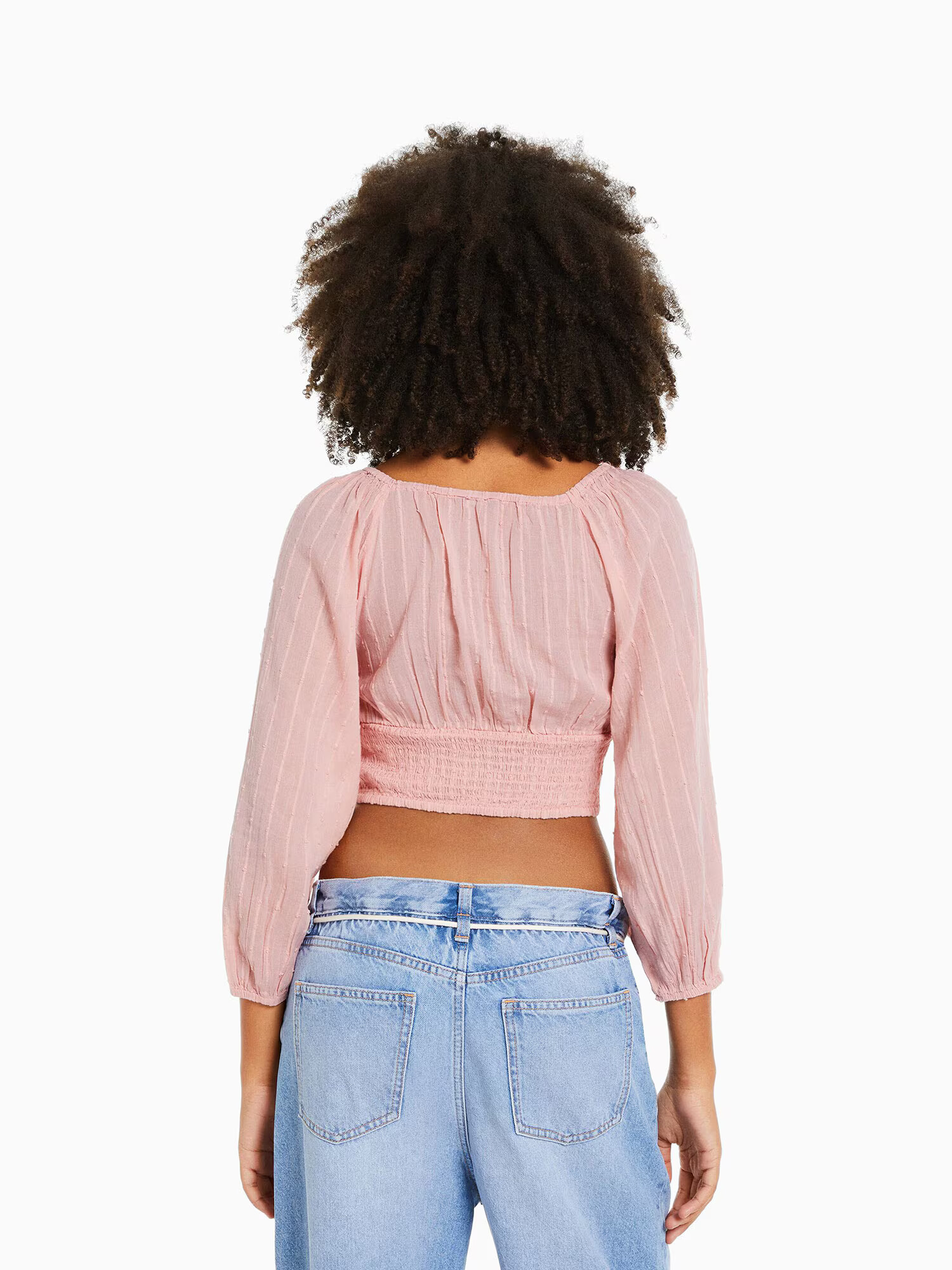 Bershka Bluză roz pastel - Pled.ro