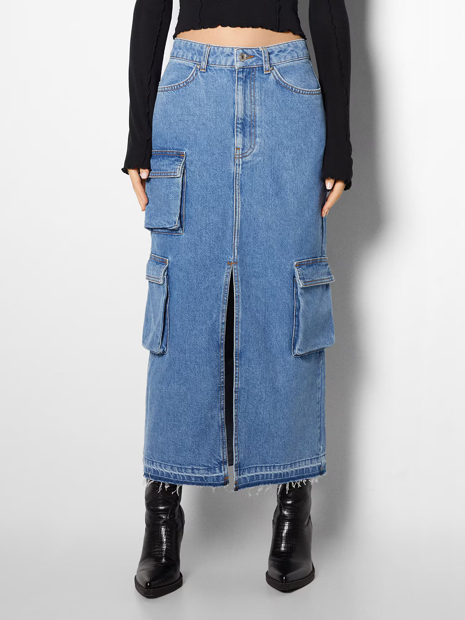 Bershka Fustă albastru denim - Pled.ro