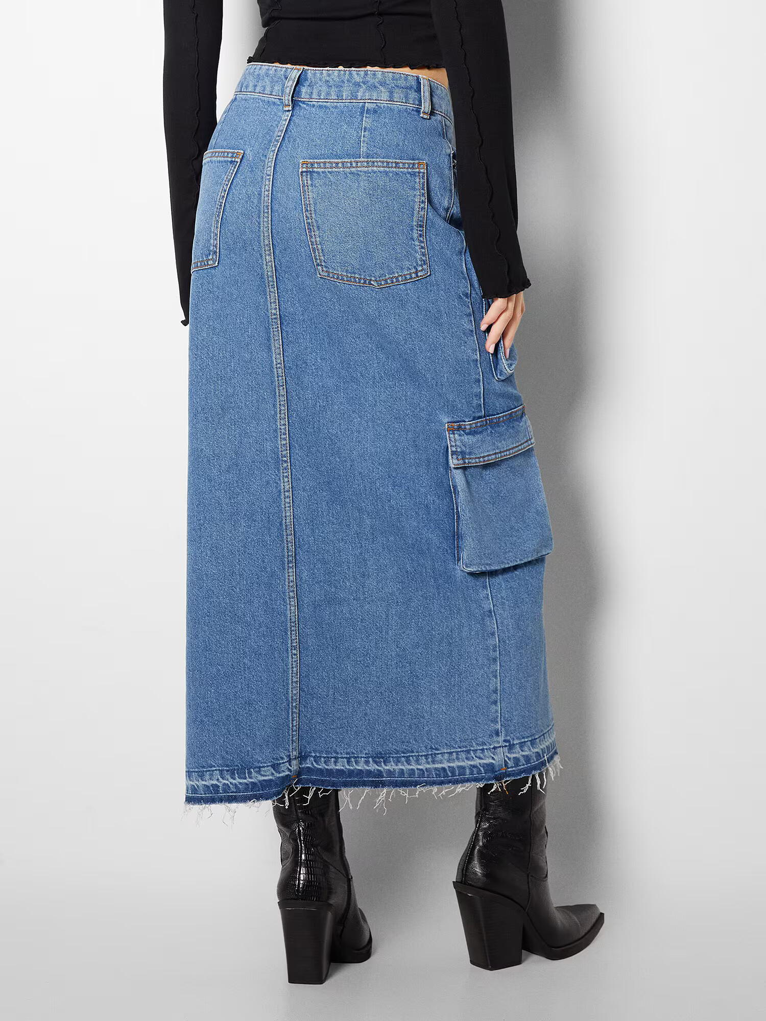 Bershka Fustă albastru denim - Pled.ro