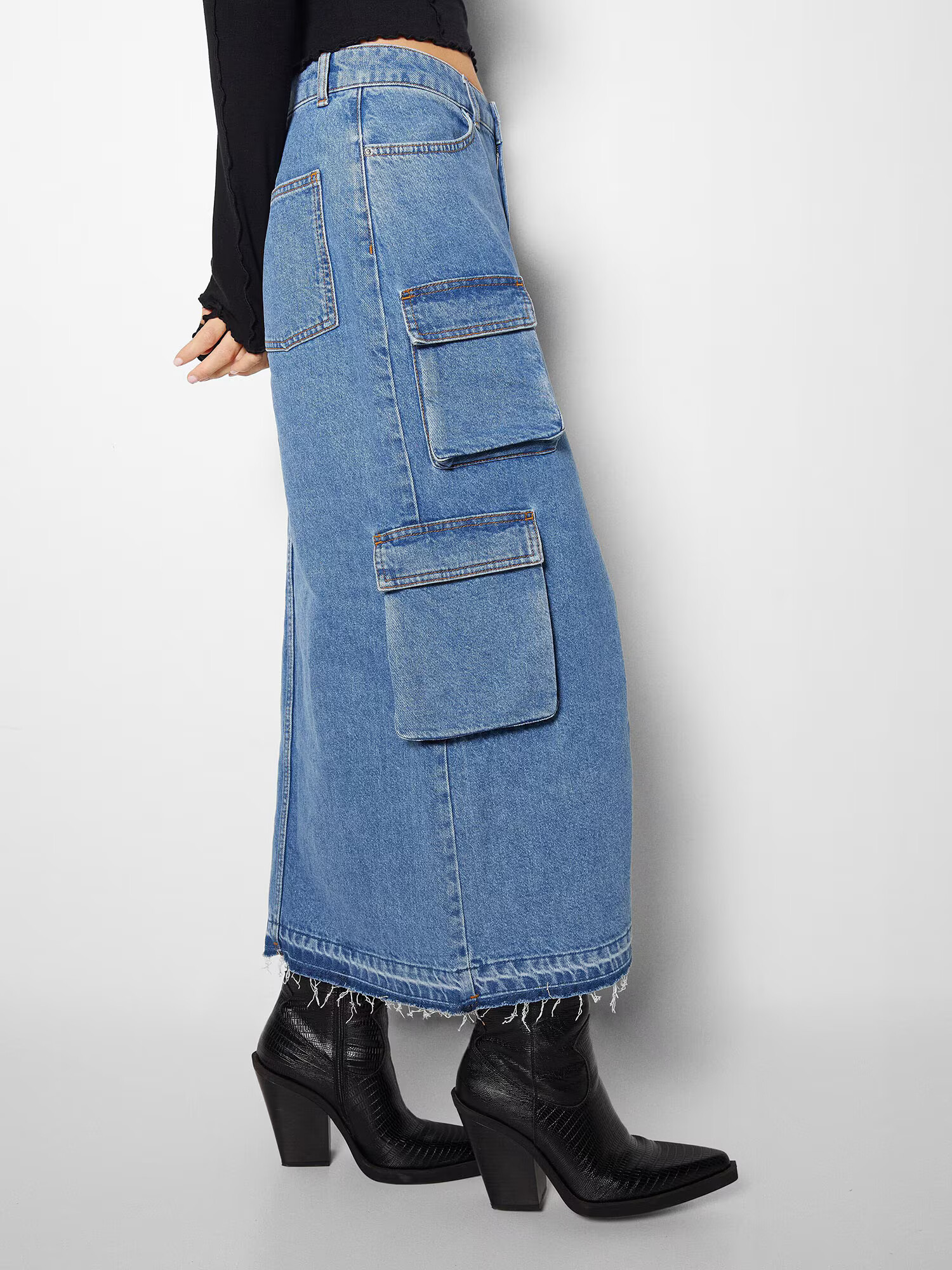 Bershka Fustă albastru denim - Pled.ro