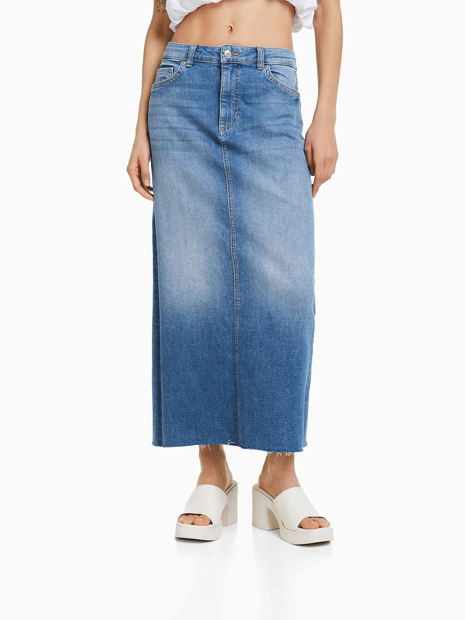 Bershka Fustă albastru denim - Pled.ro