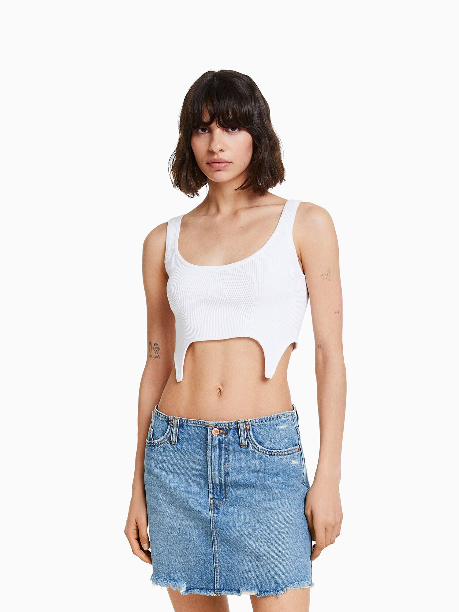 Bershka Fustă albastru denim - Pled.ro