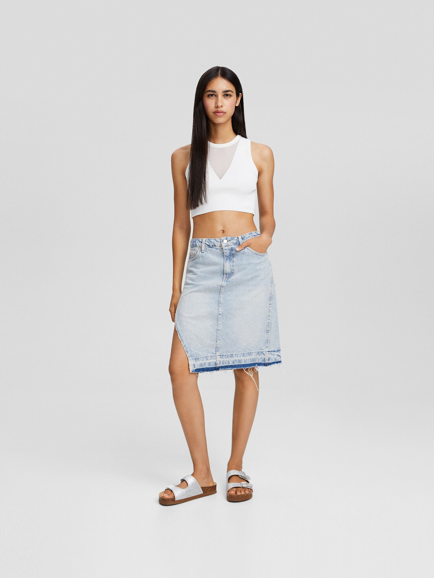 Bershka Fustă albastru denim - Pled.ro