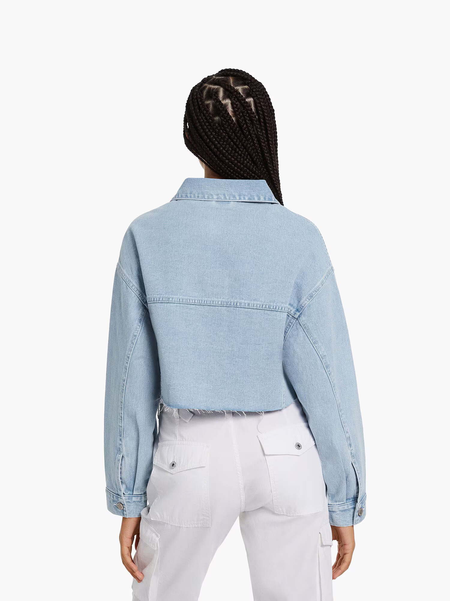 Bershka Geacă de primăvară-toamnă albastru denim - Pled.ro