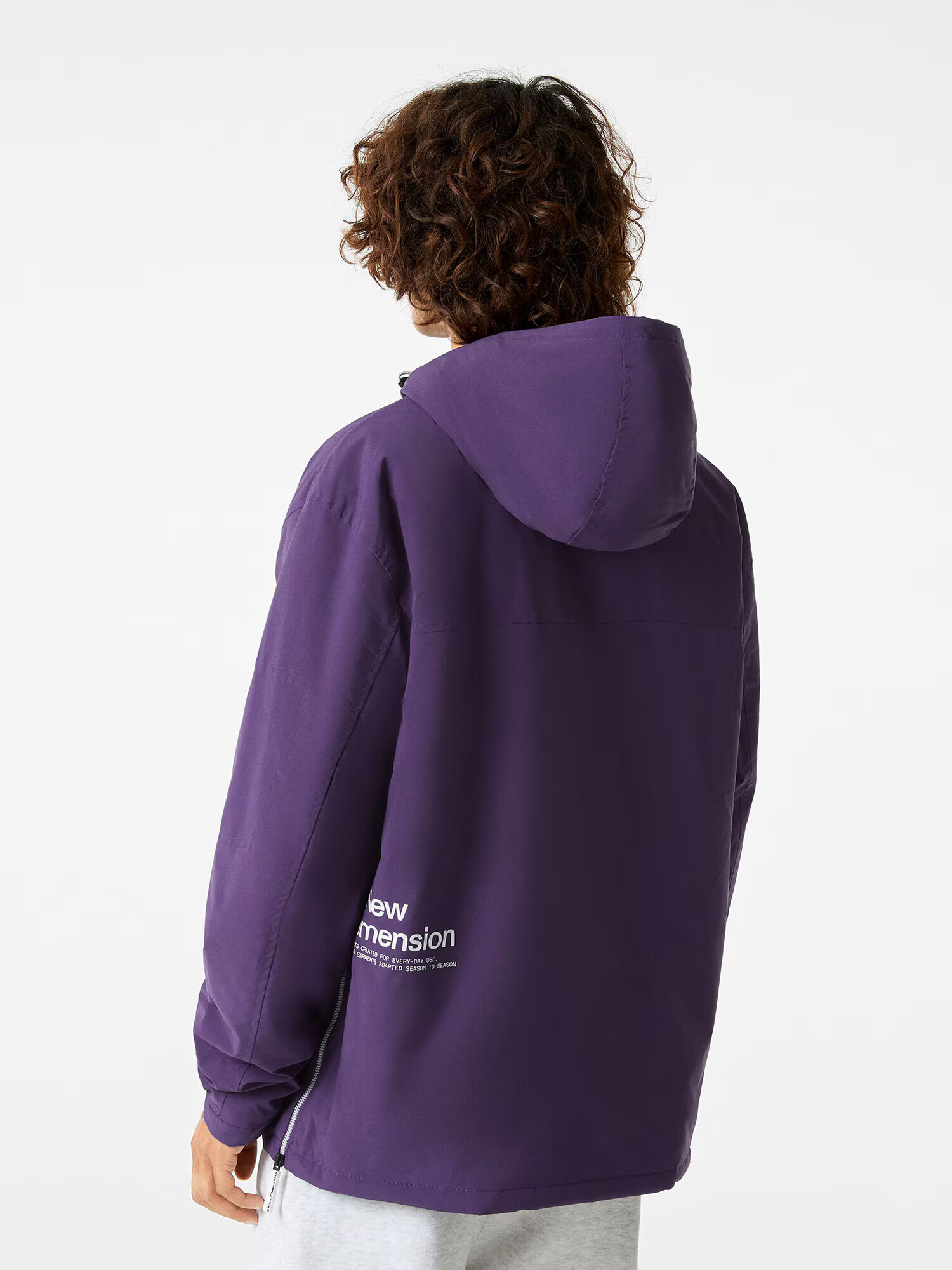 Bershka Geacă de primăvară-toamnă gri deschis / albastru violet - Pled.ro