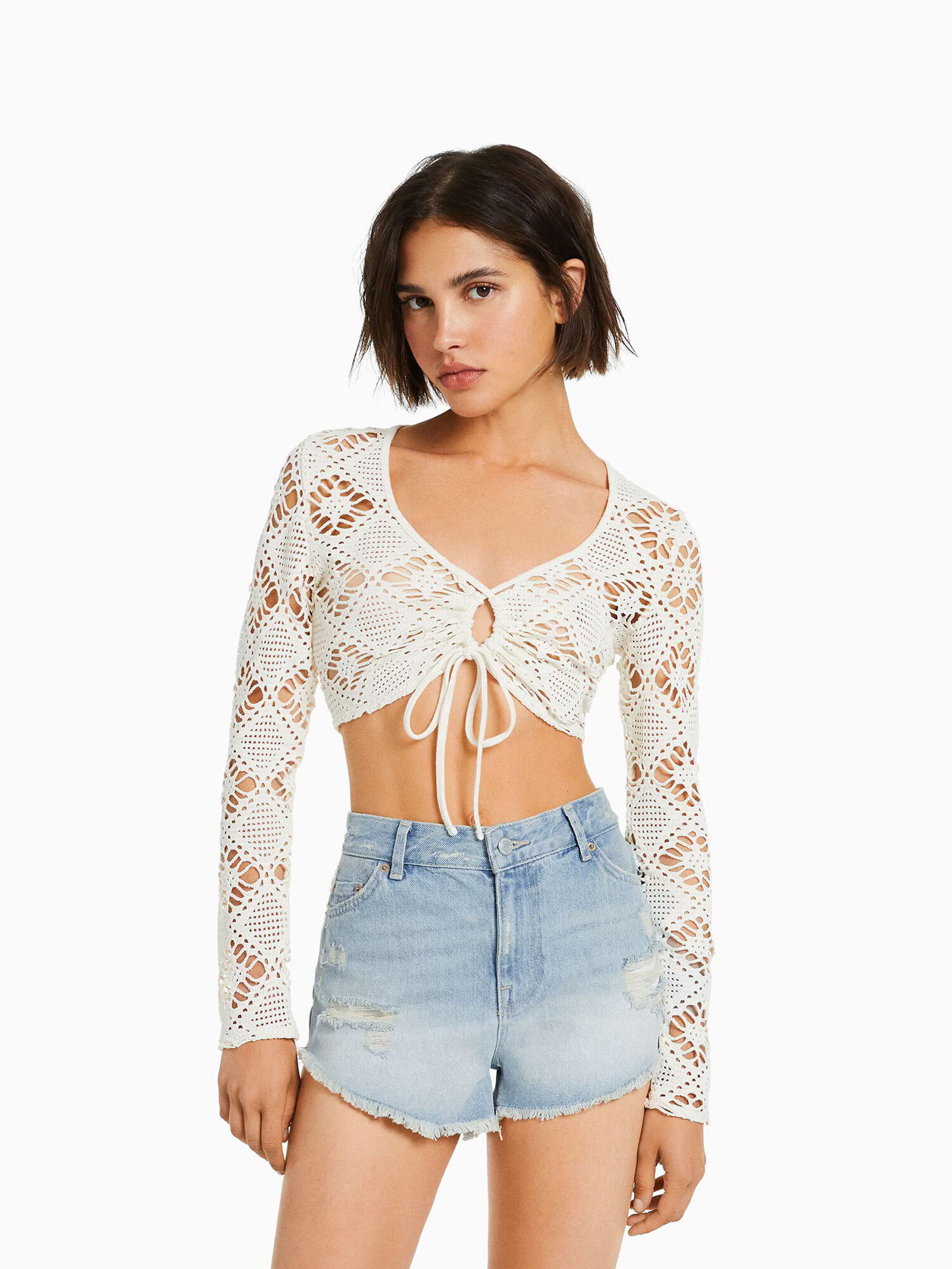 Bershka Bolero crem - Pled.ro