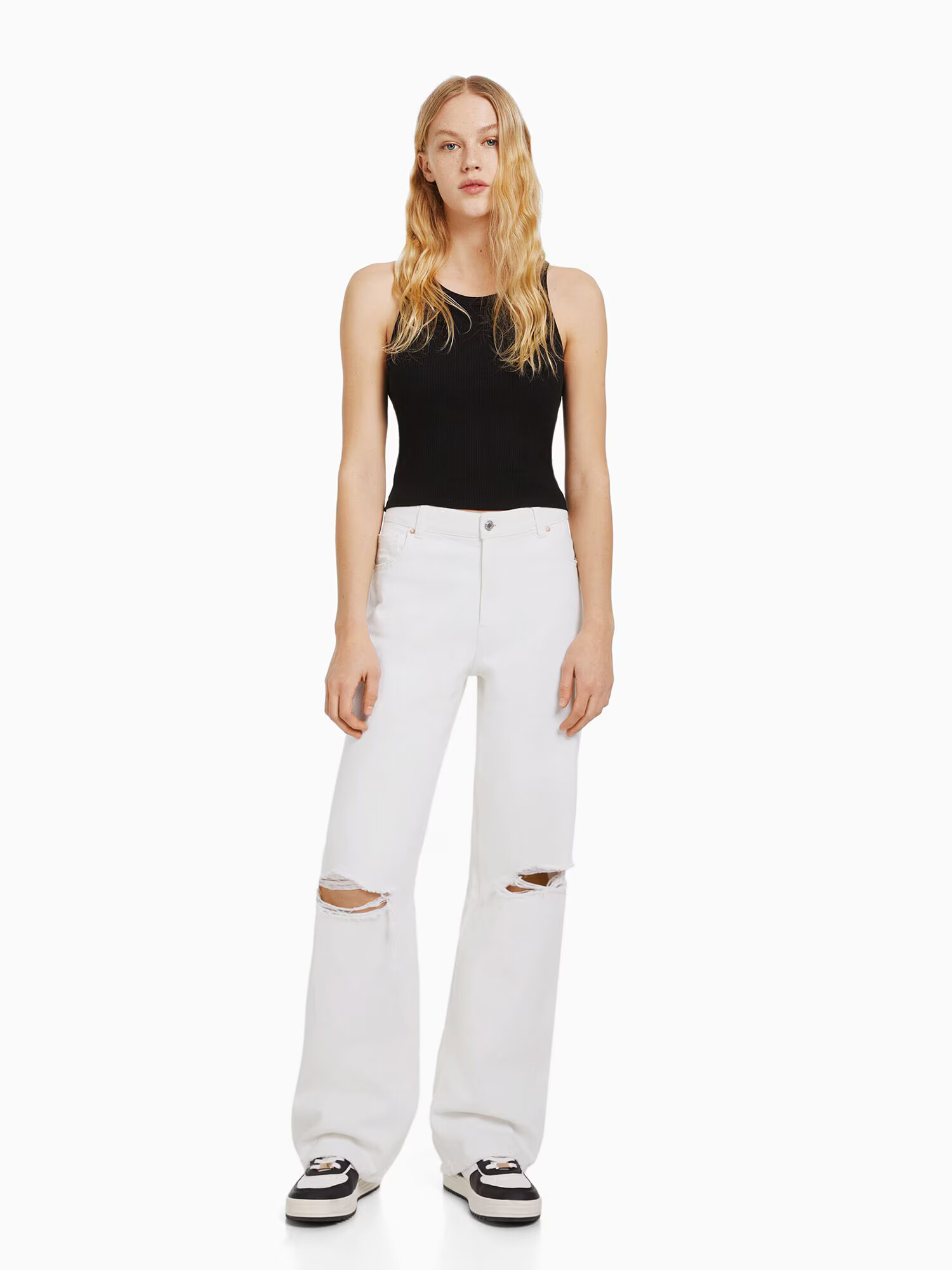 Bershka Jeans alb - Pled.ro