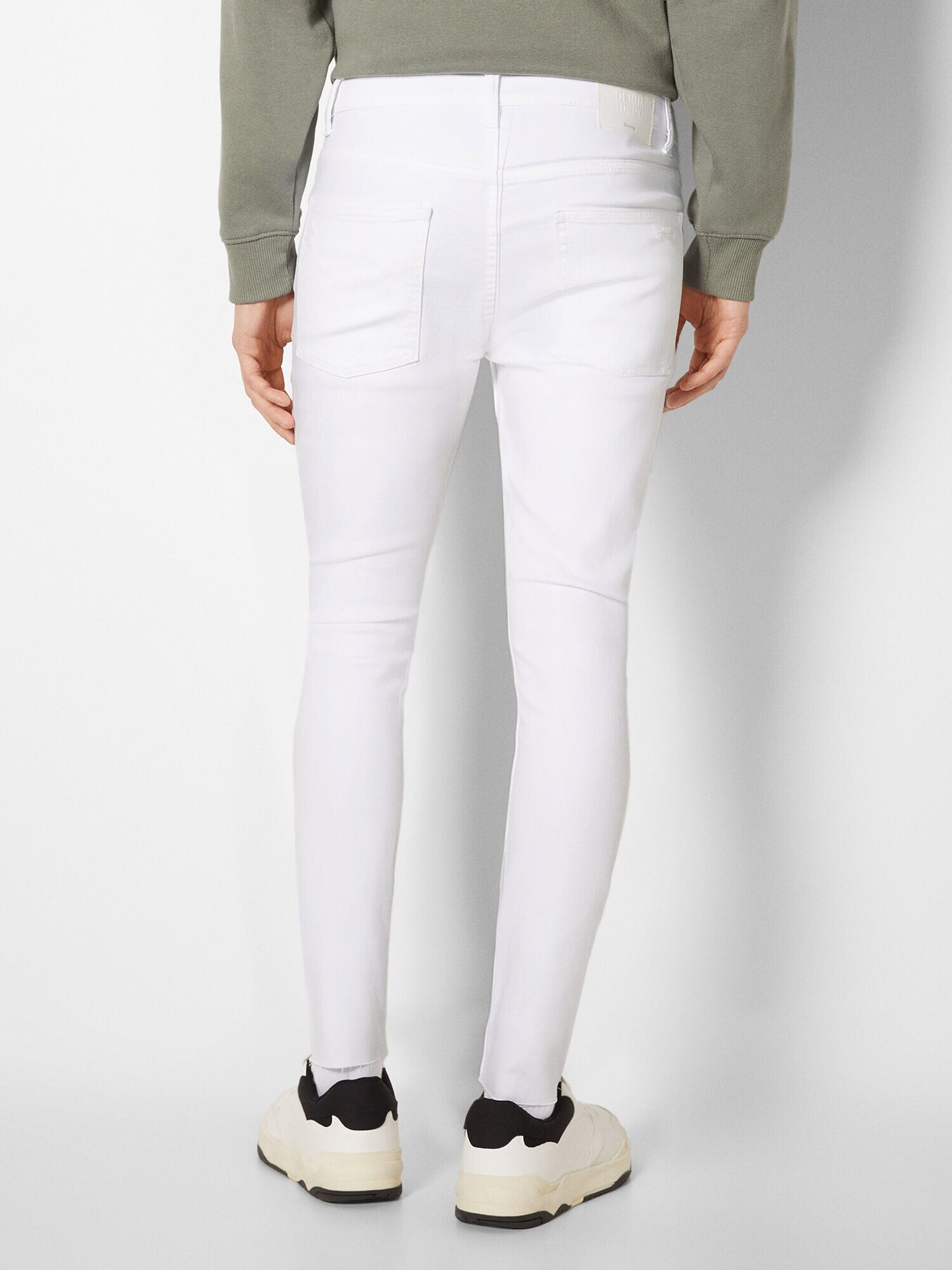 Bershka Jeans alb denim - Pled.ro