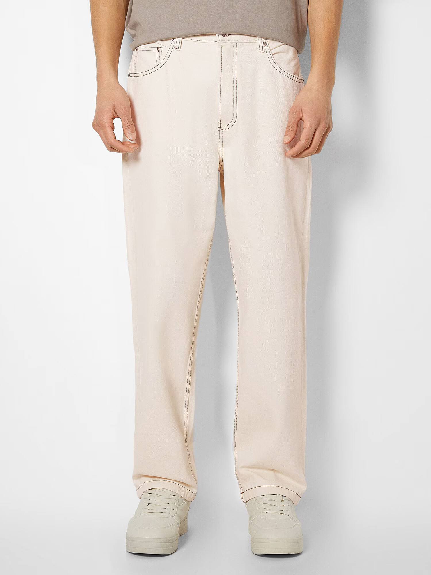 Bershka Jeans alb natural - Pled.ro