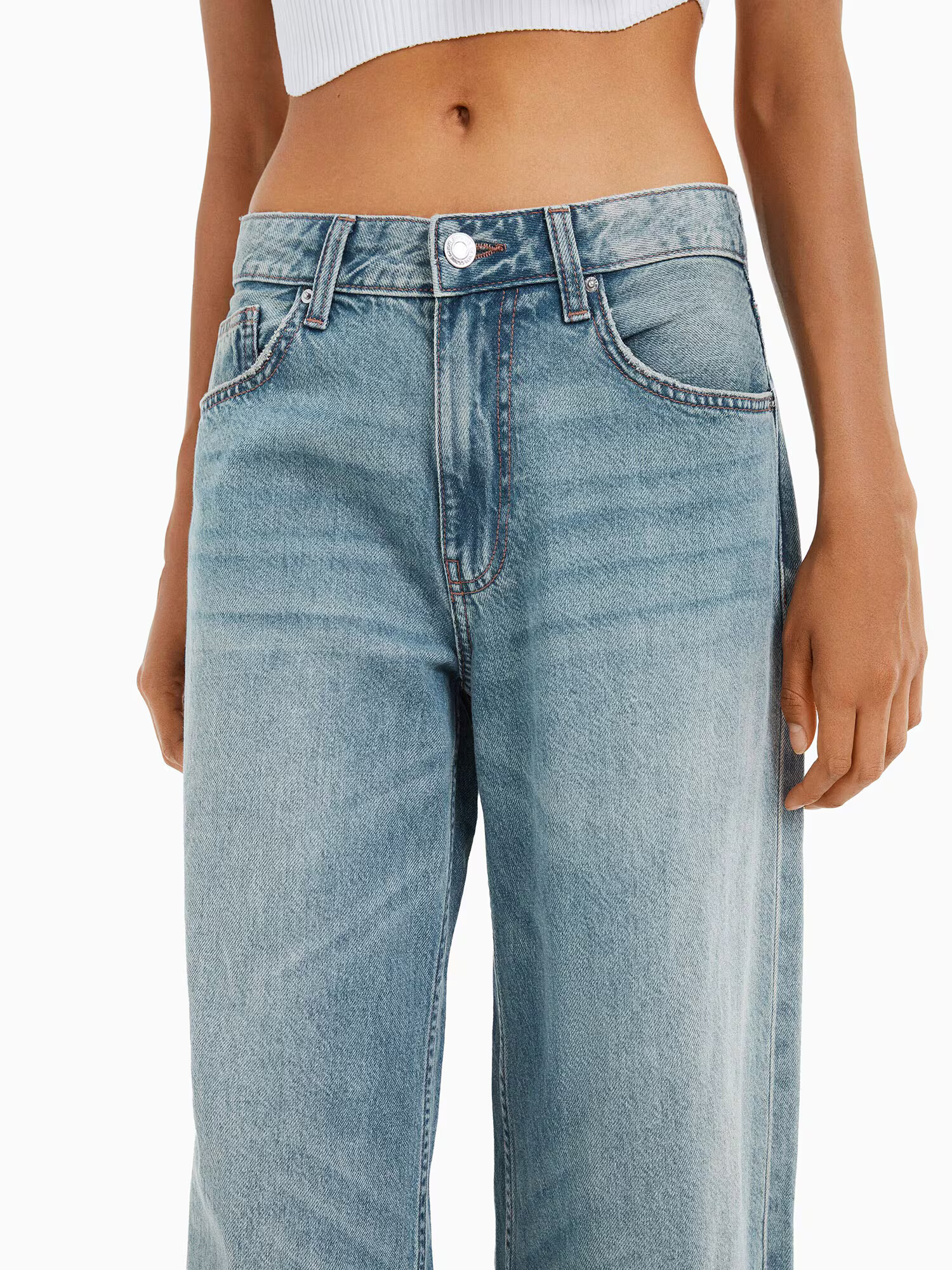 Bershka Jeans albastru denim - Pled.ro